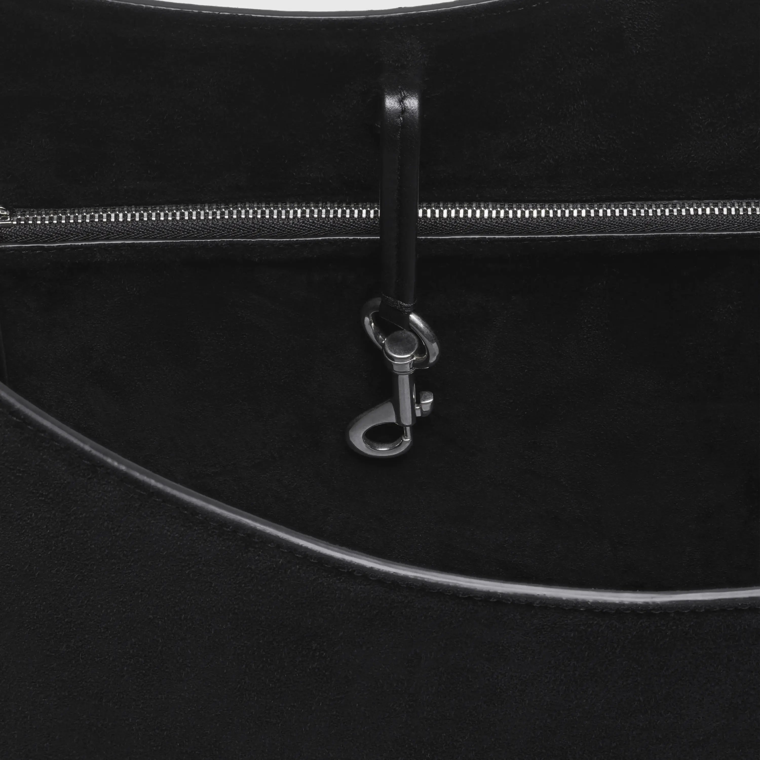 BEAN BAG | black suede with silver