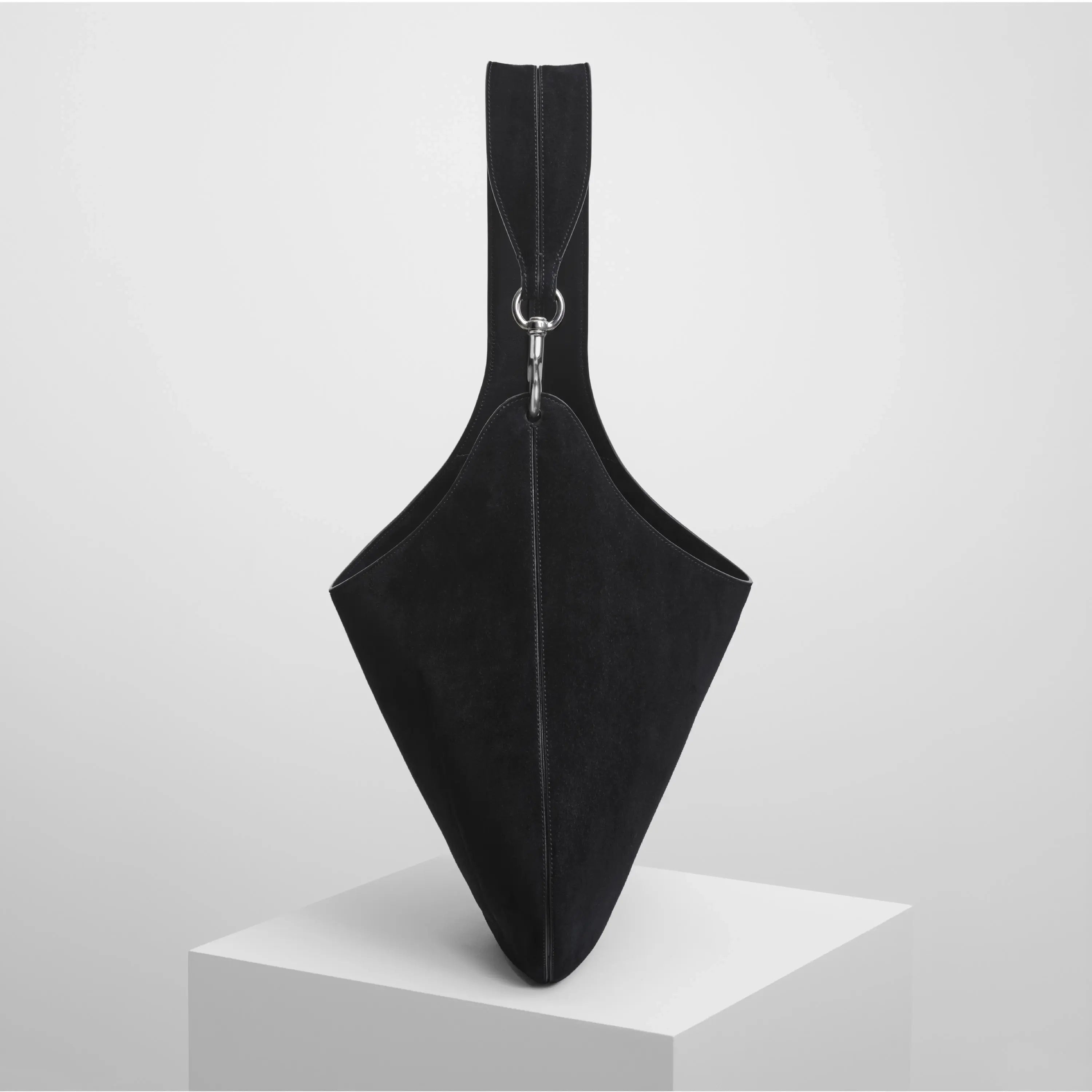 BEAN BAG | black suede with silver
