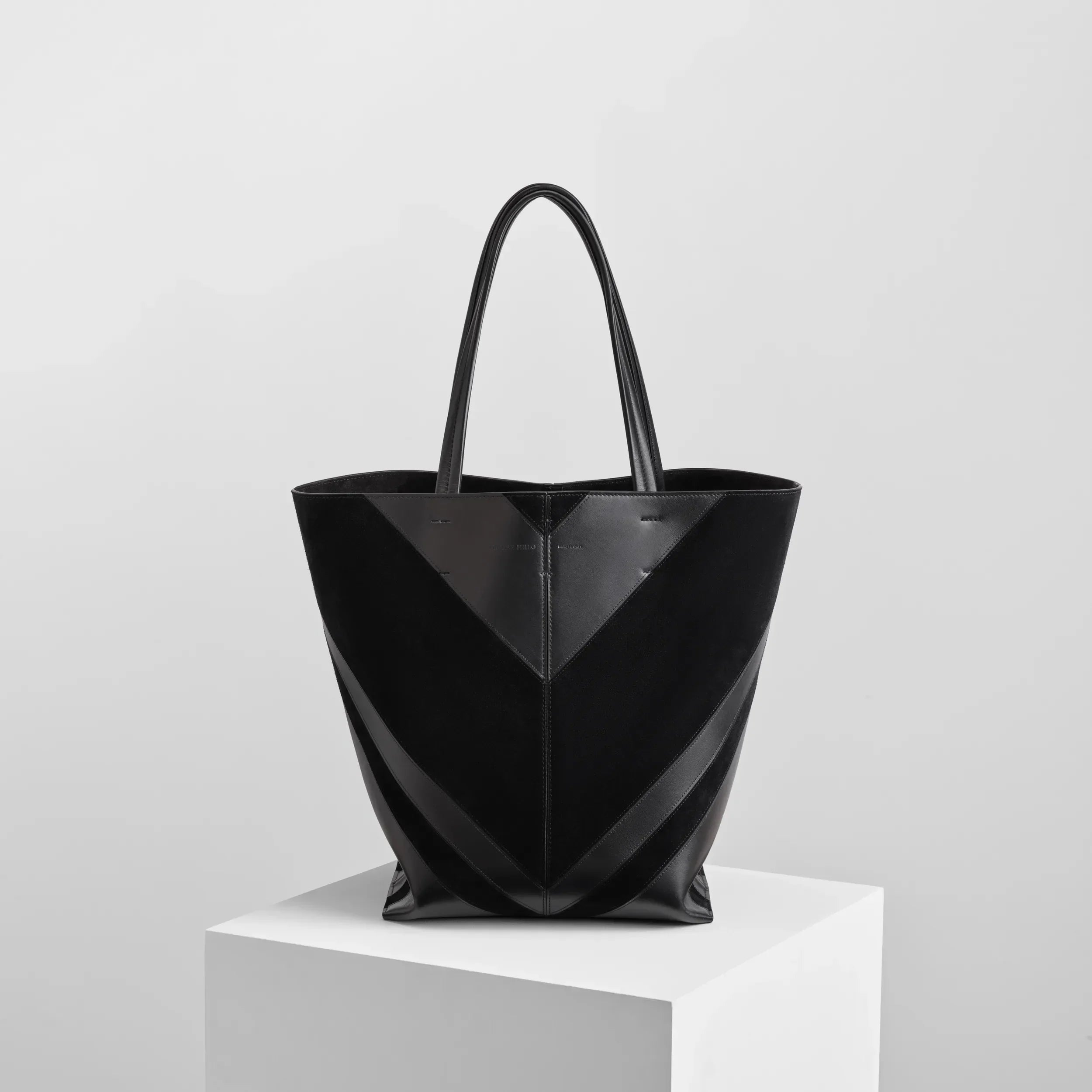 POT CABAS | black suede leather