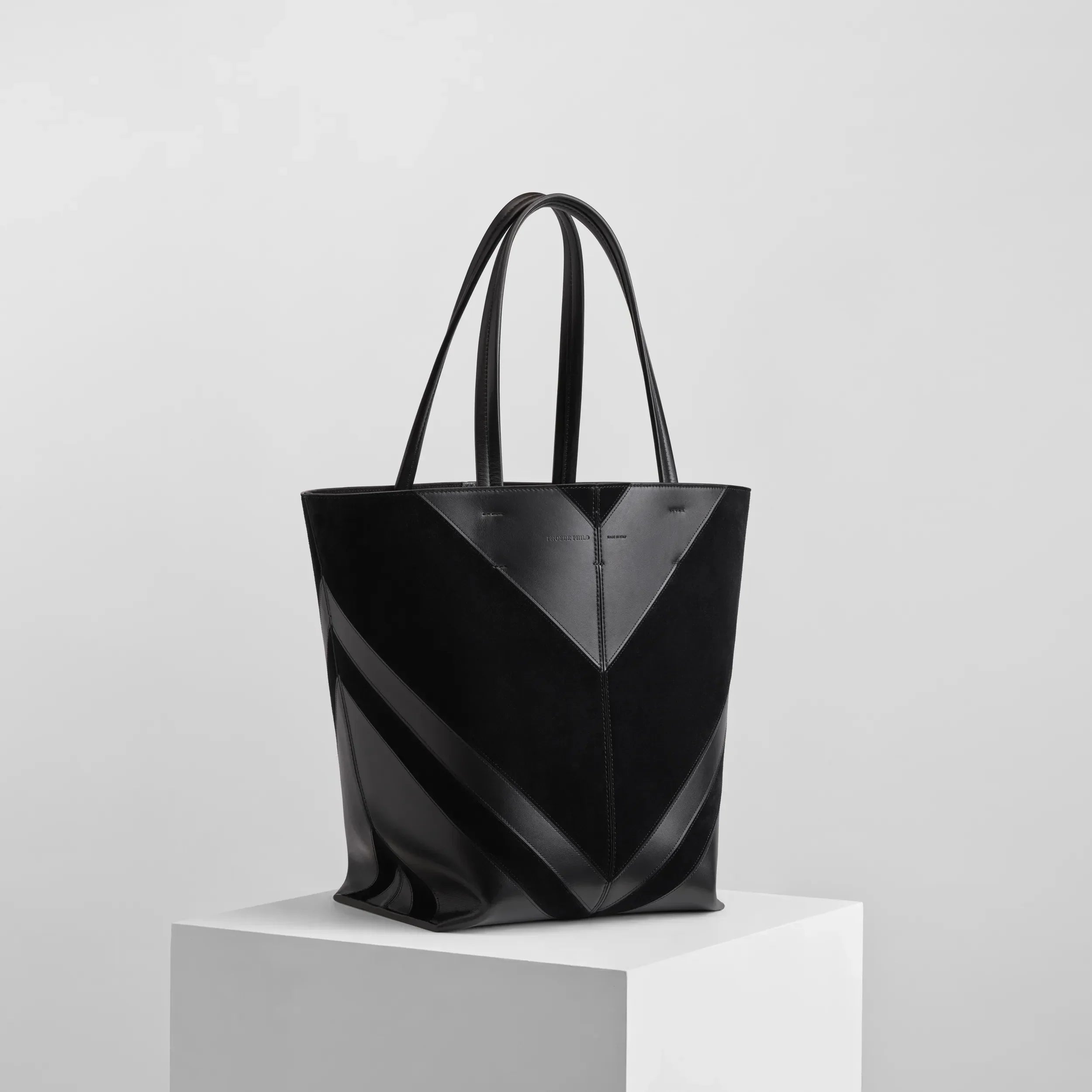 POT CABAS | black suede leather