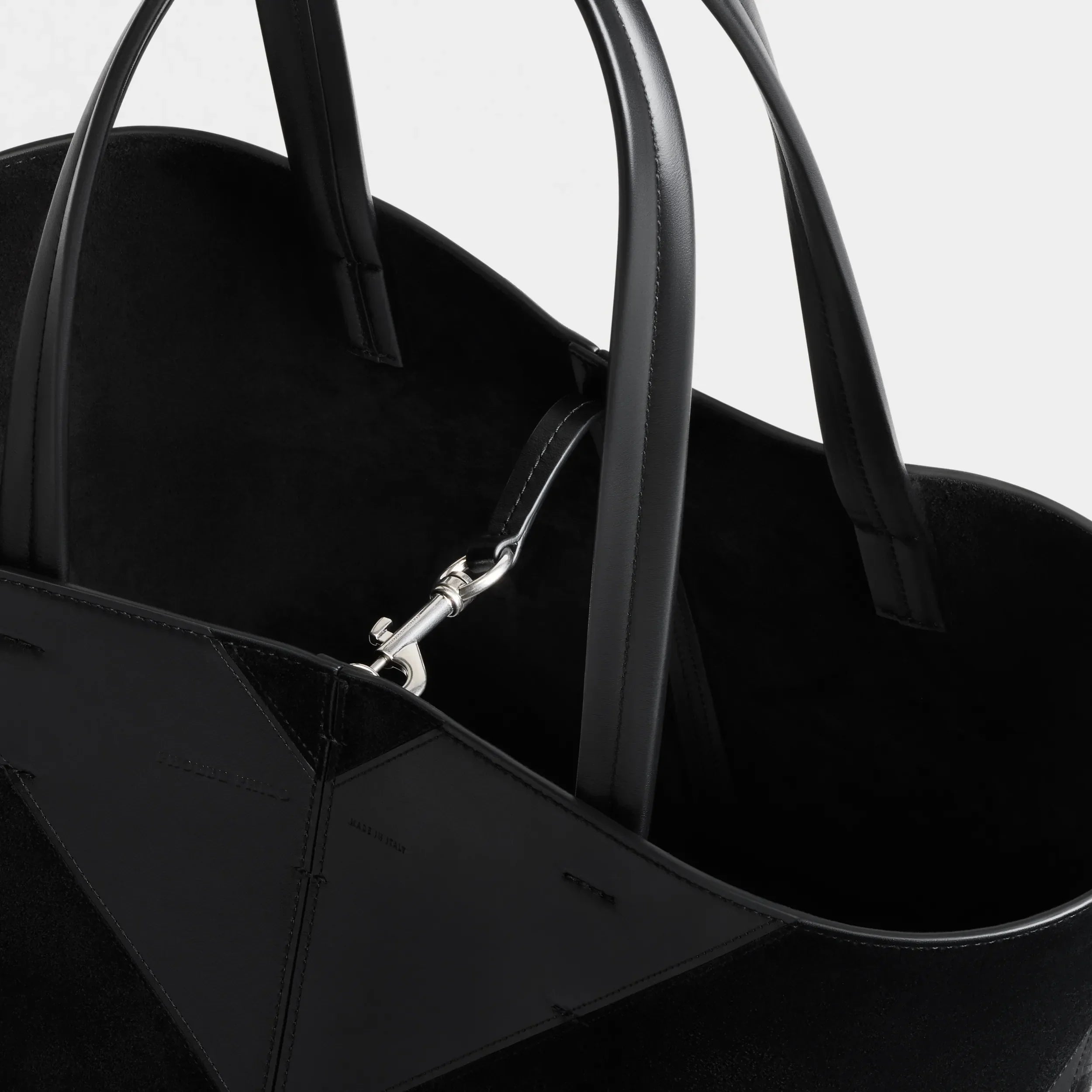 POT CABAS | black suede leather