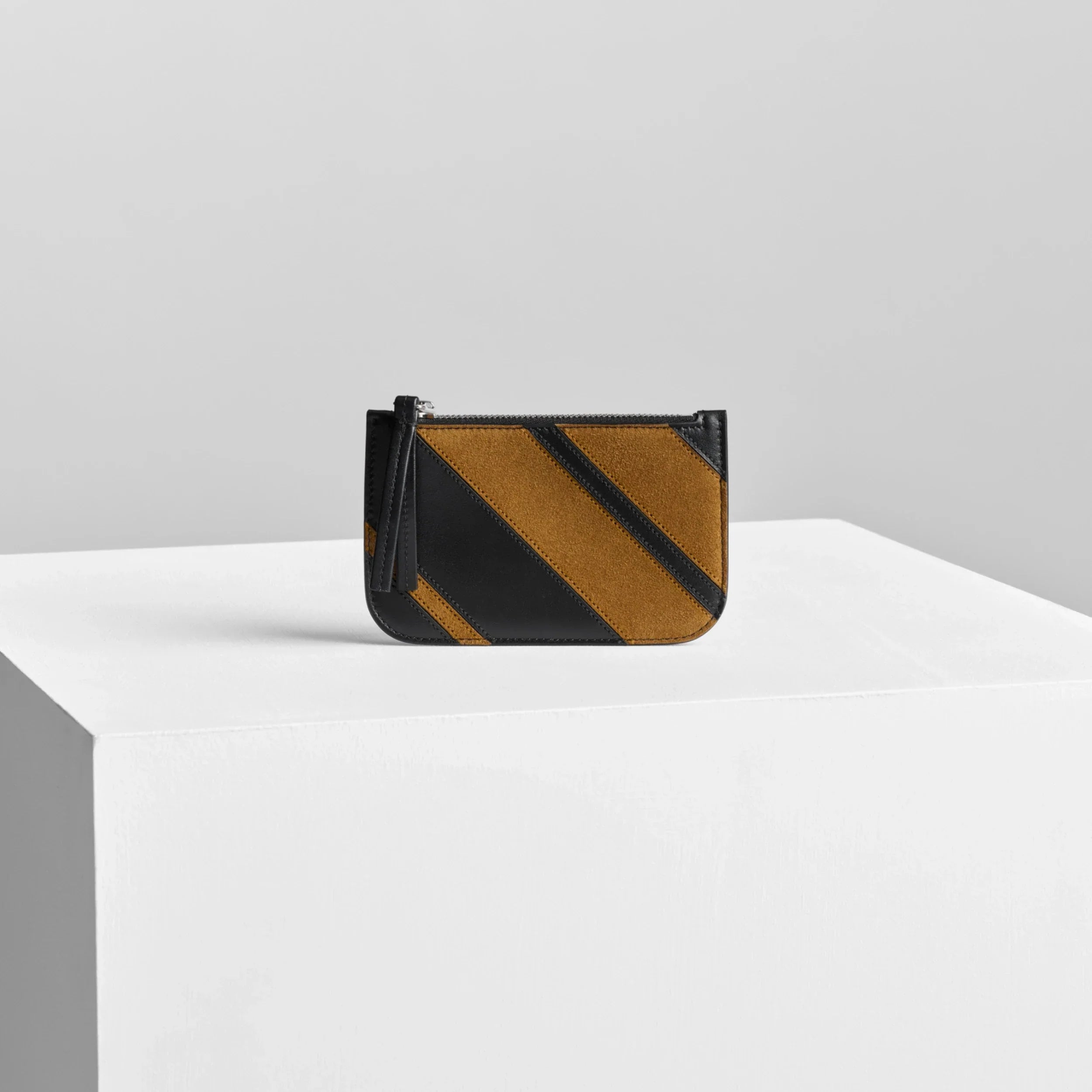 POCKET CARD HOLDER | toffee/black leather