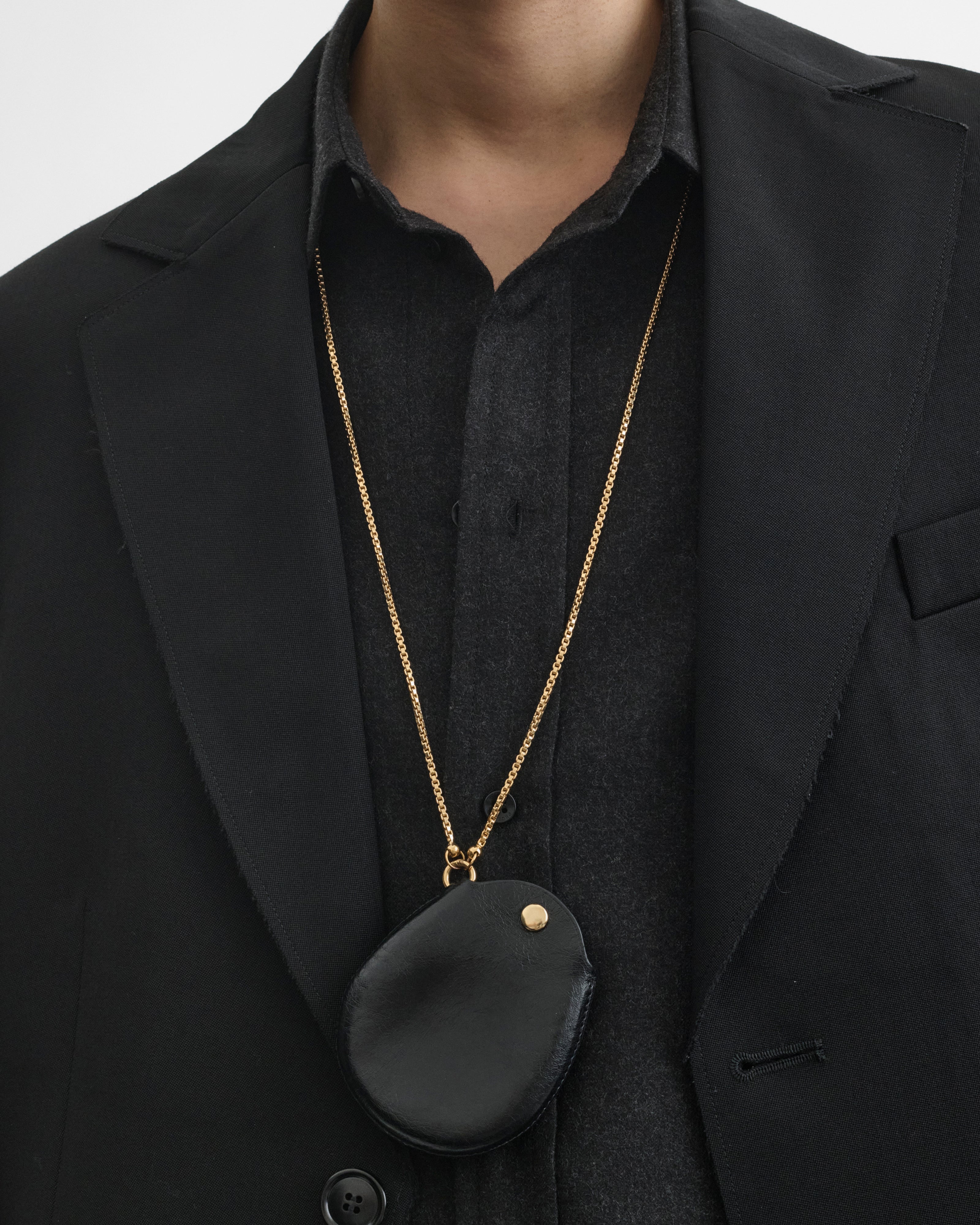 POUCH PENDANT | black leather