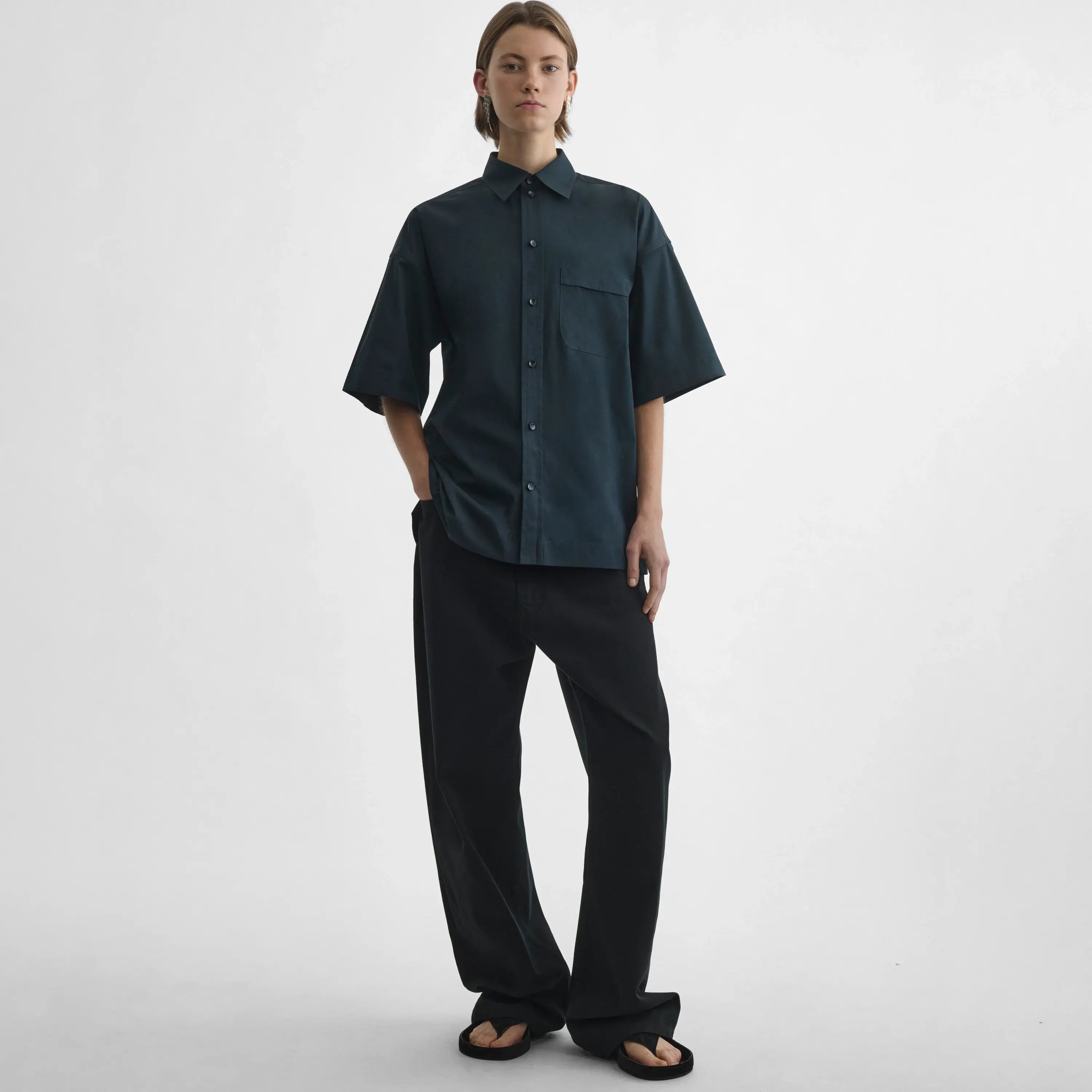 SHORT SLEEVE SHIRT | midnight cotton