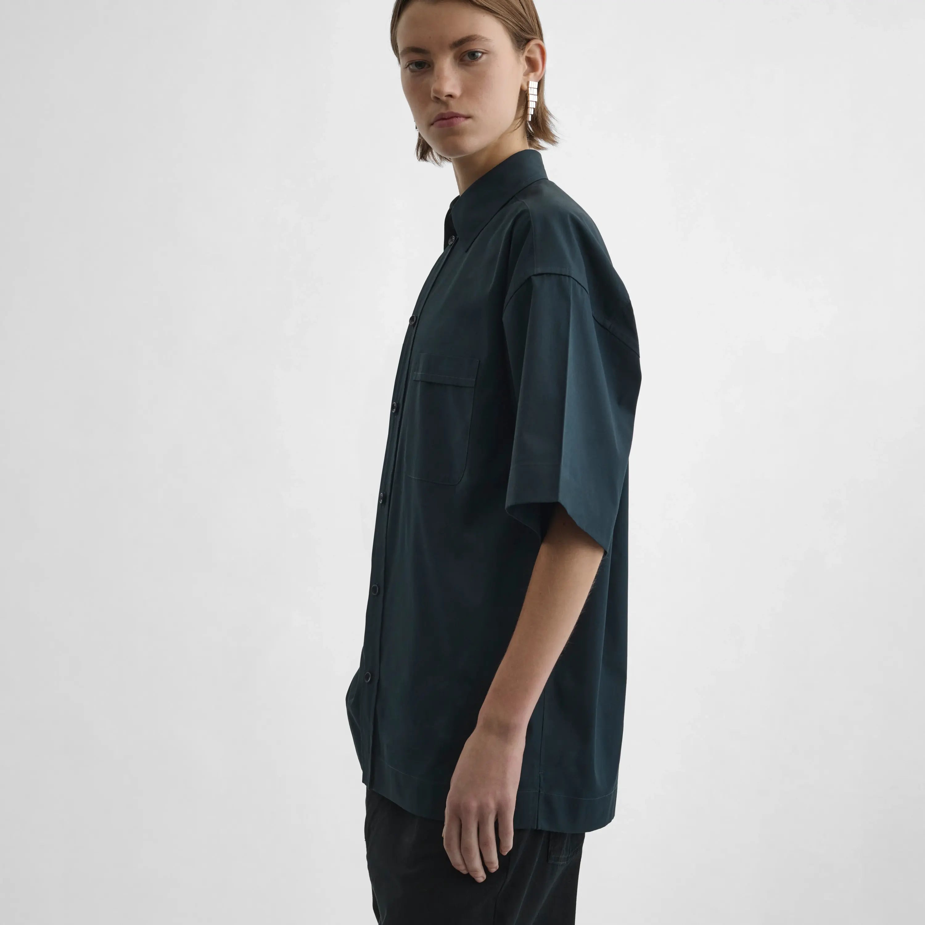 SHORT SLEEVE SHIRT | midnight cotton