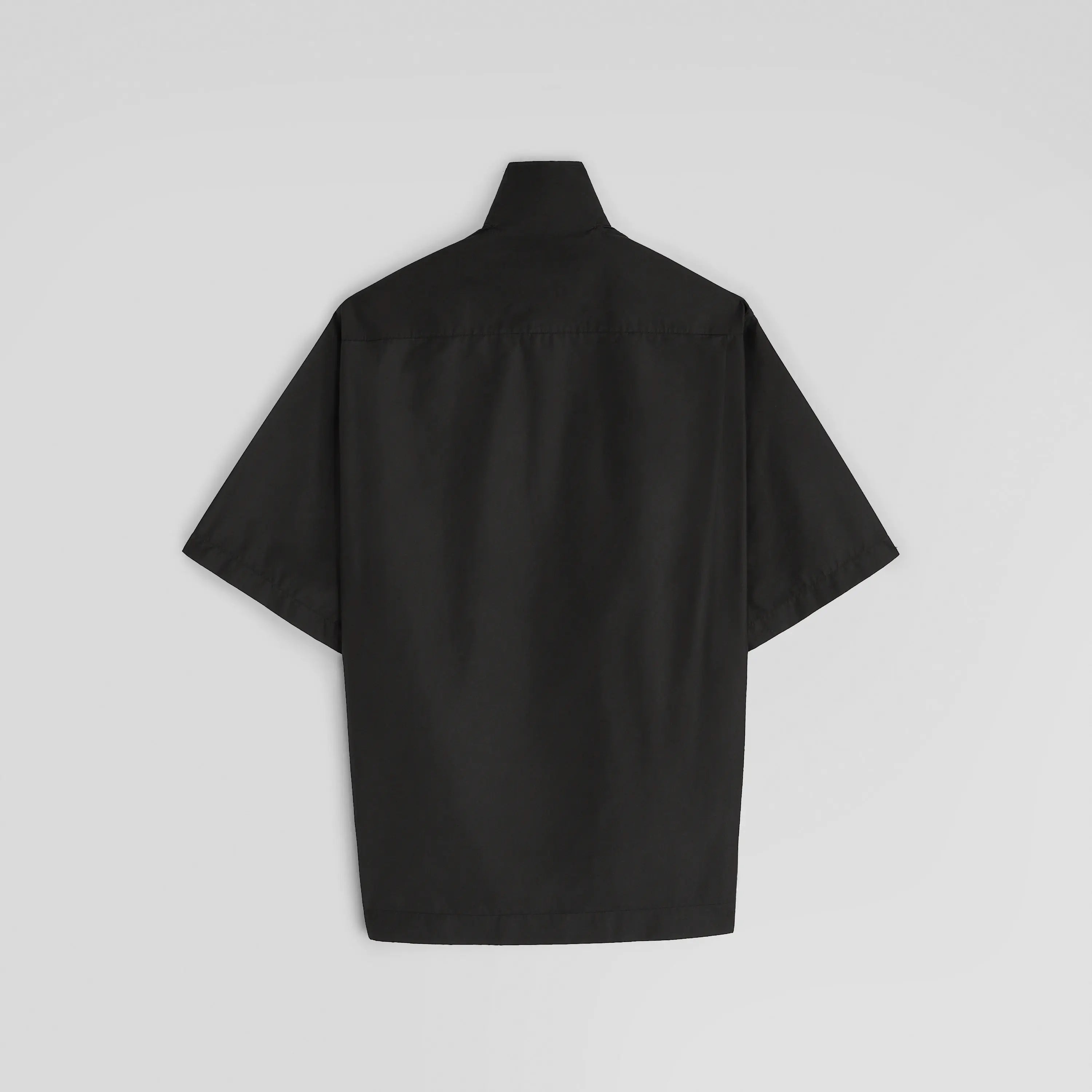 SHORT SLEEVE SHIRT | black technical taffeta