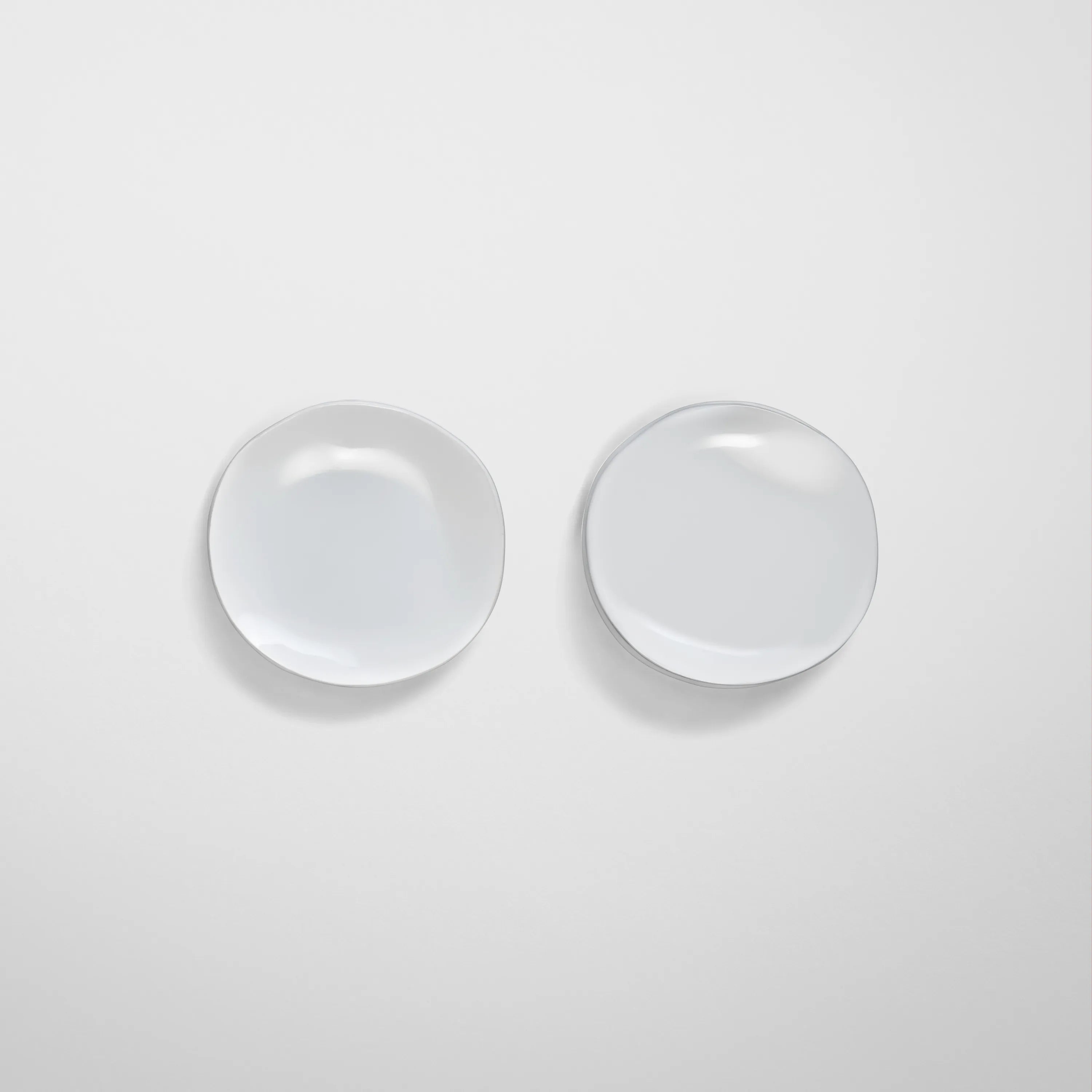 MEDALLION DISH EARRINGS | white enamel
