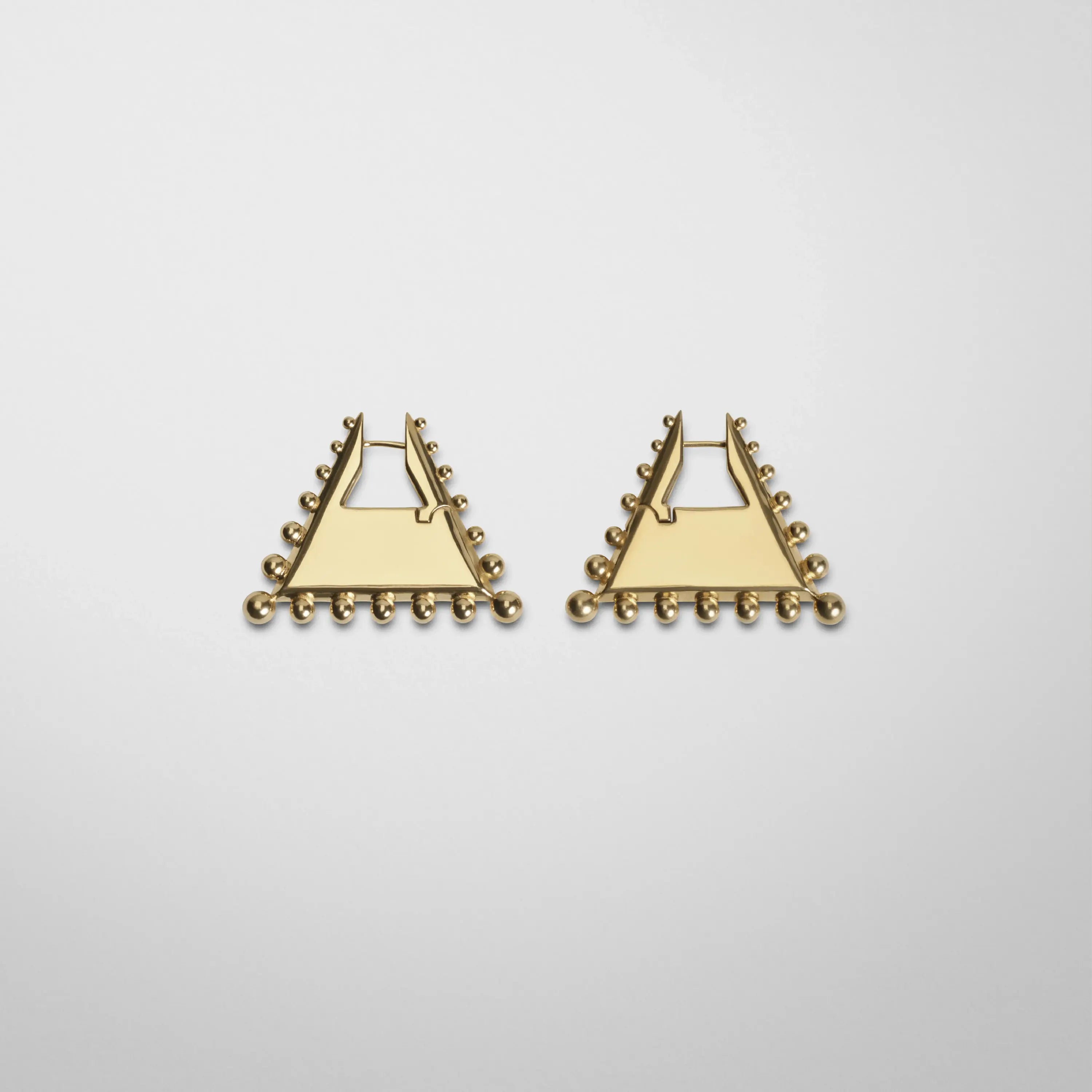 BOBBLED PYRAMID EARRINGS | gold plated sterling silver