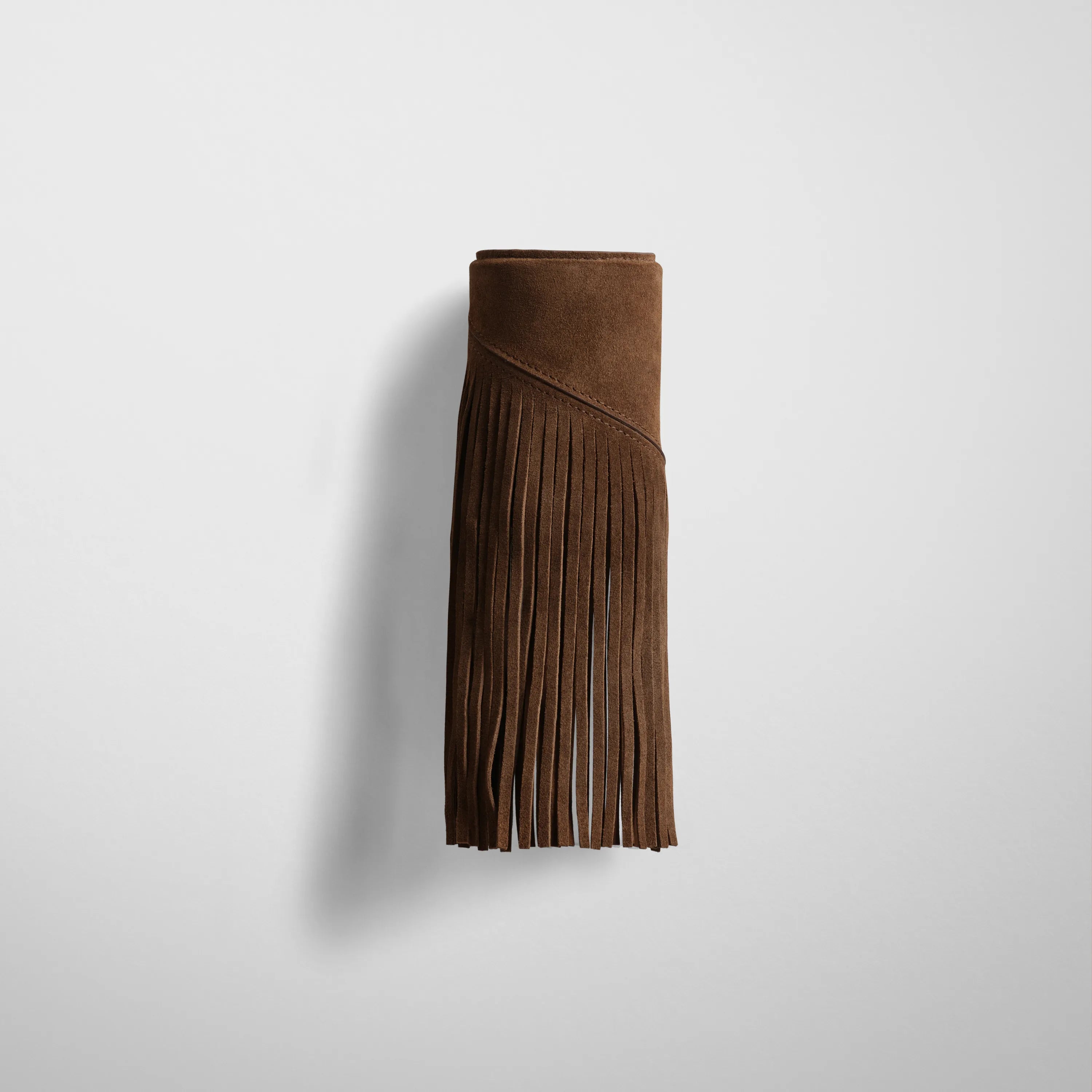 FRINGE CUFF | khaki suede