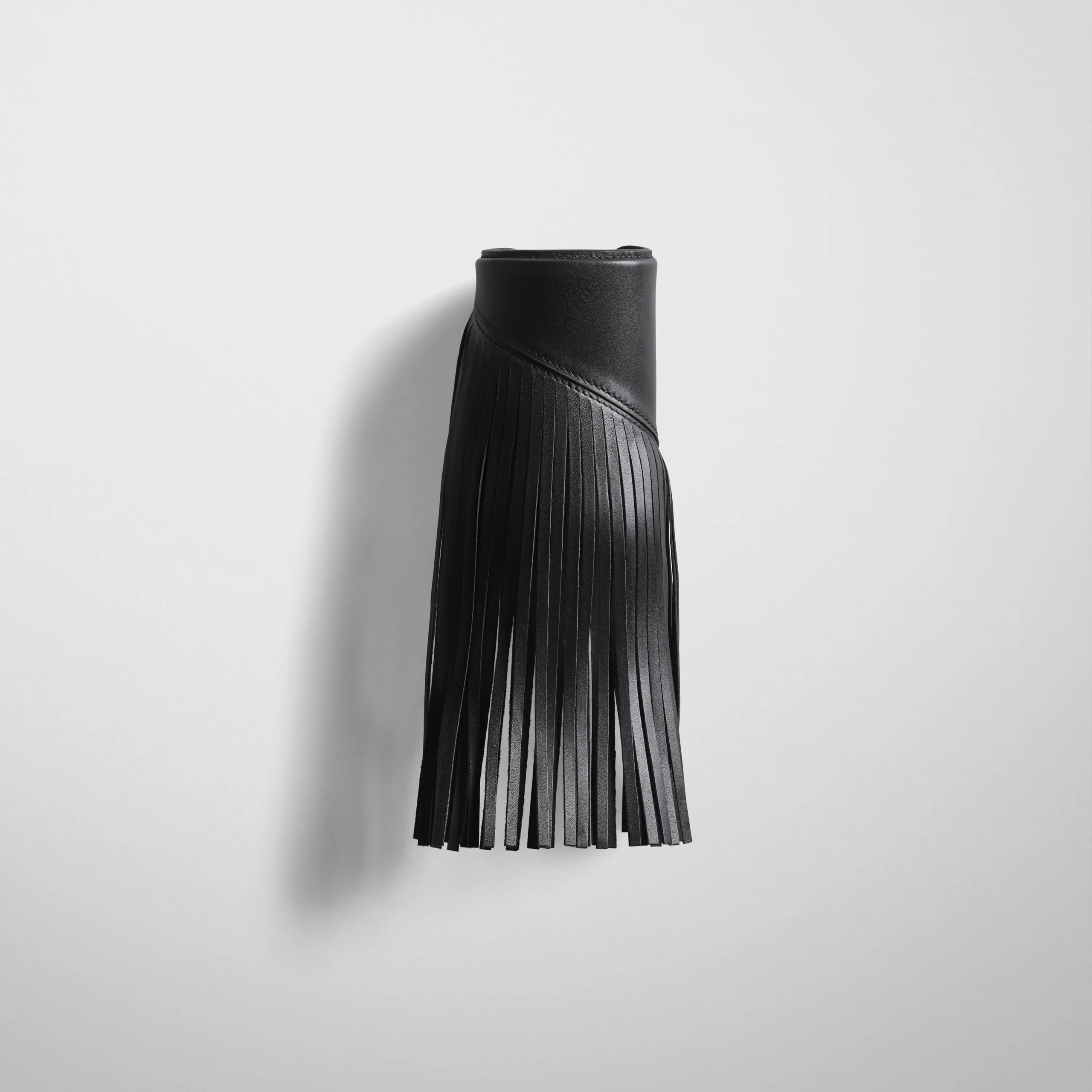 FRINGE CUFF | black leather