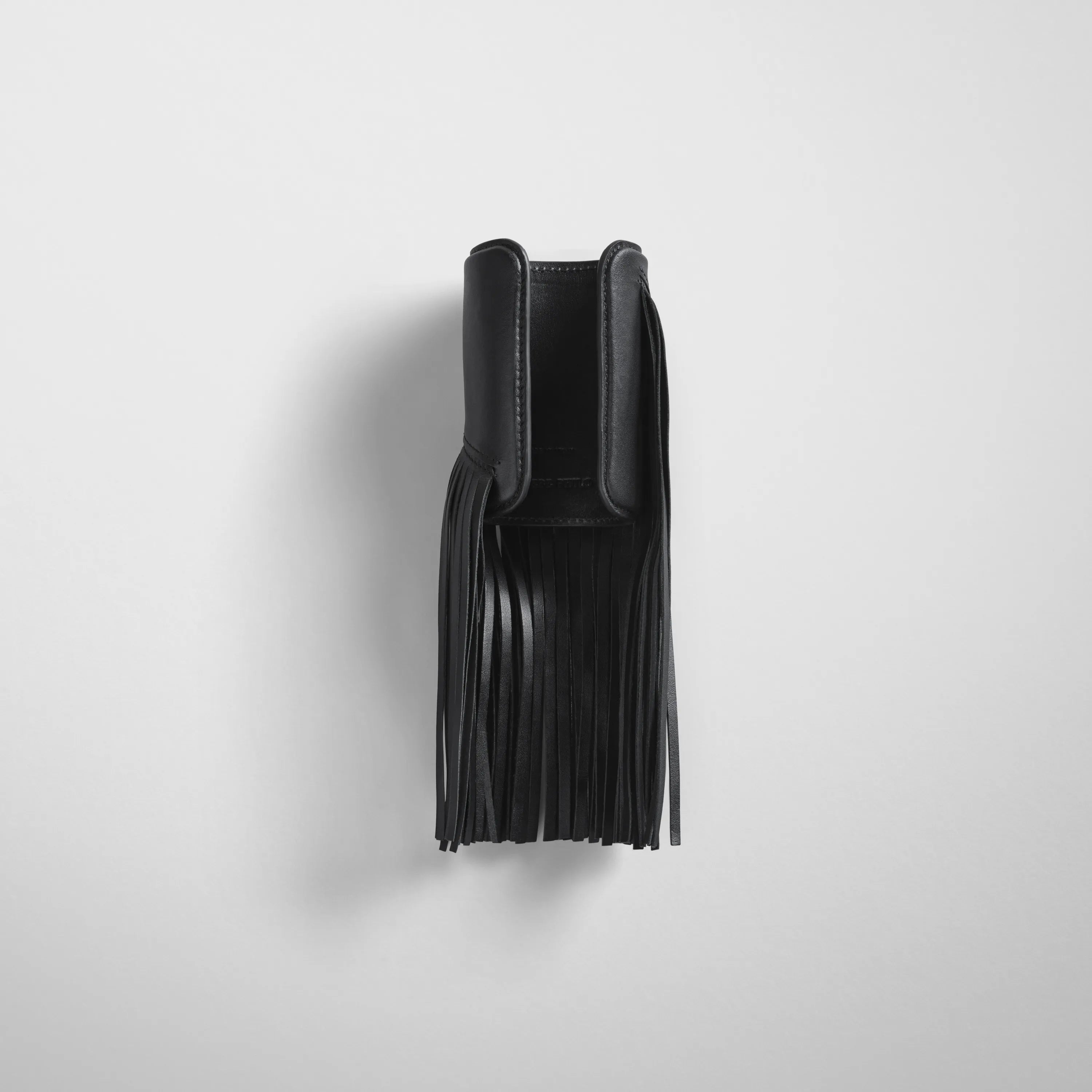 FRINGE CUFF | black leather