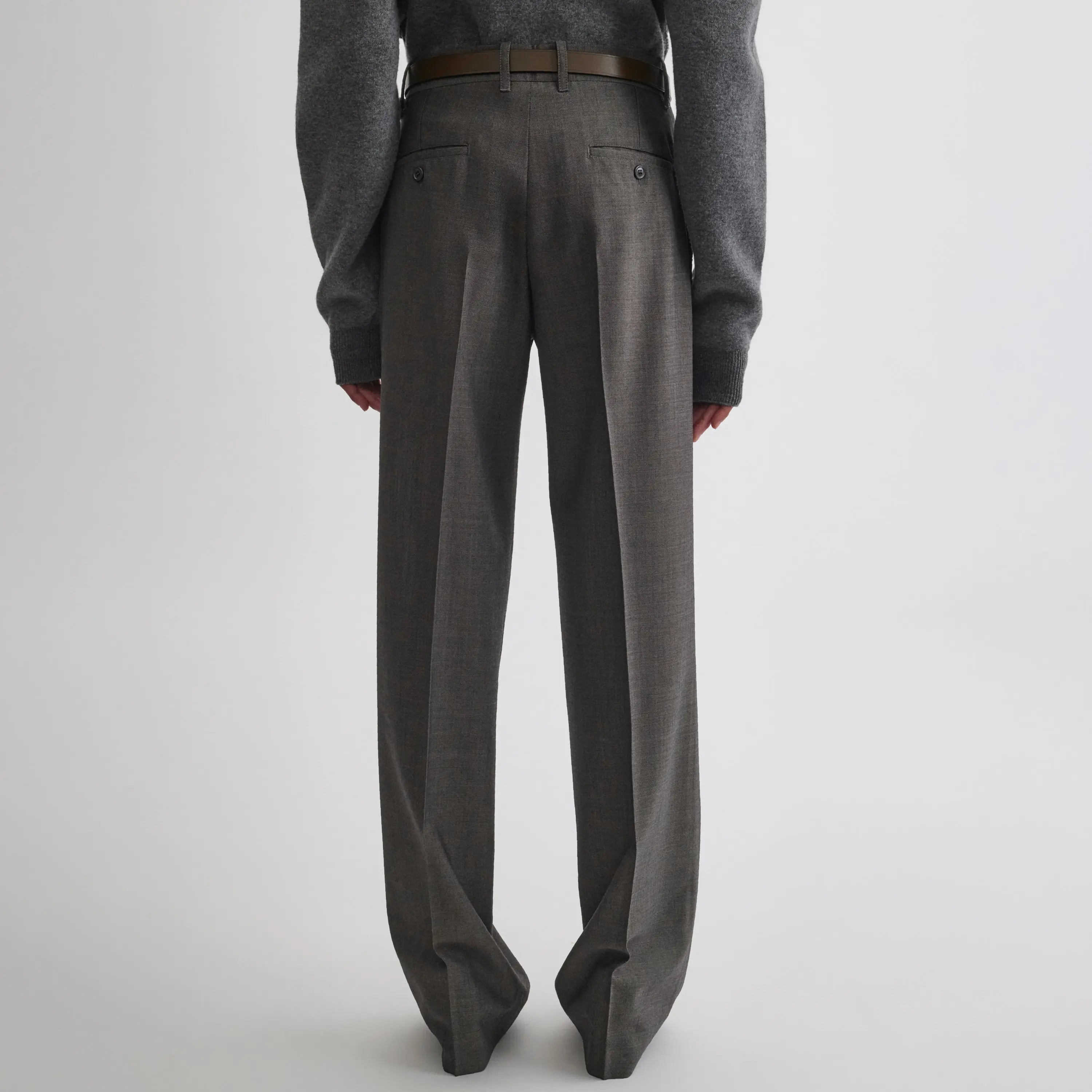 BOYISH TAILORED TROUSERS | dark taupe wool