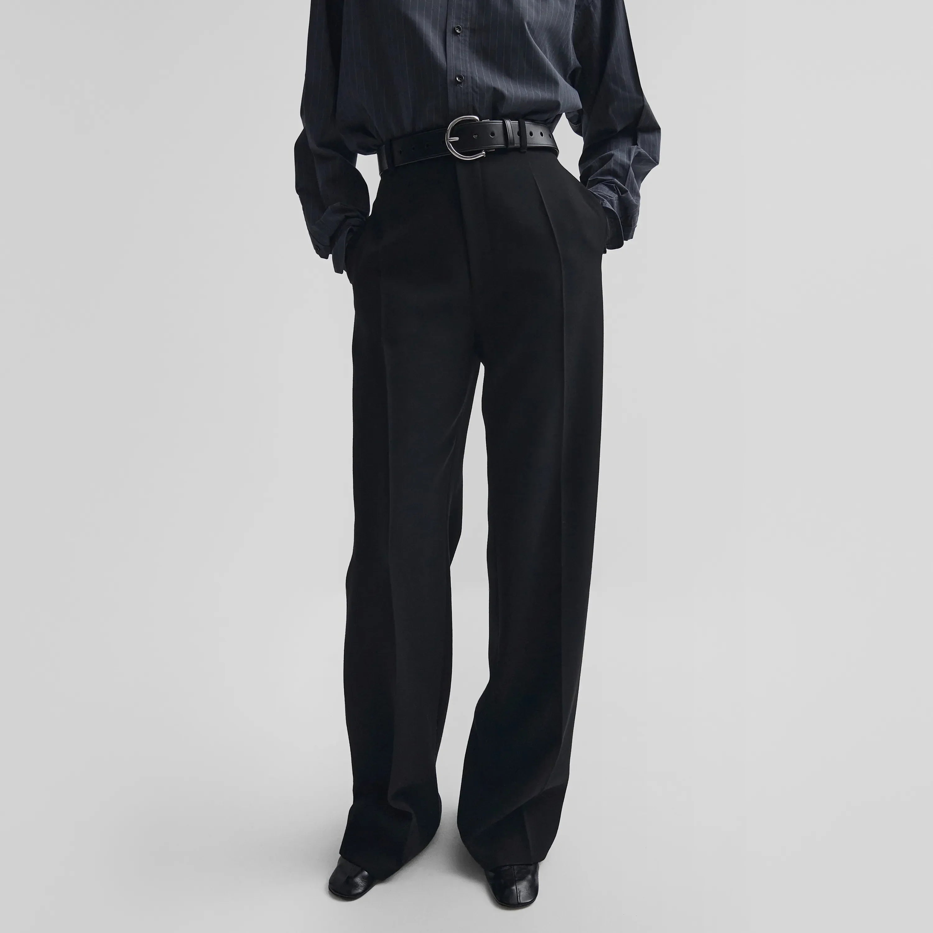 ZIP TROUSERS | black wool