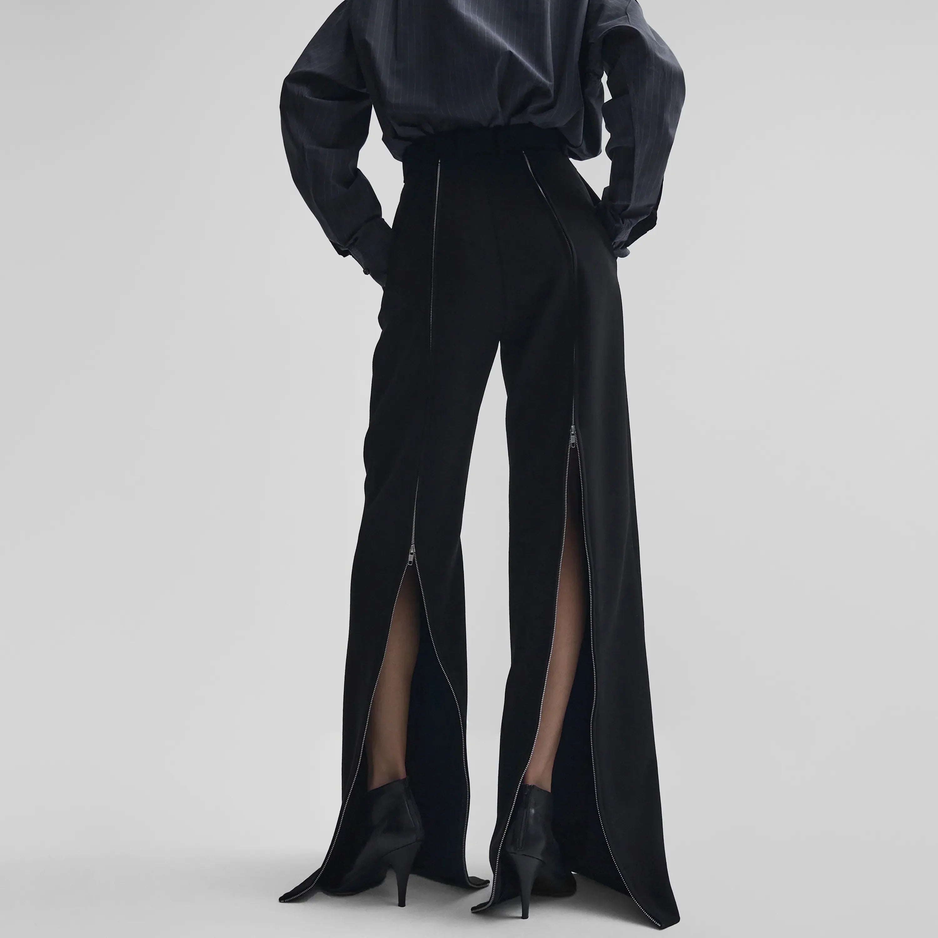 ZIP TROUSERS | black wool