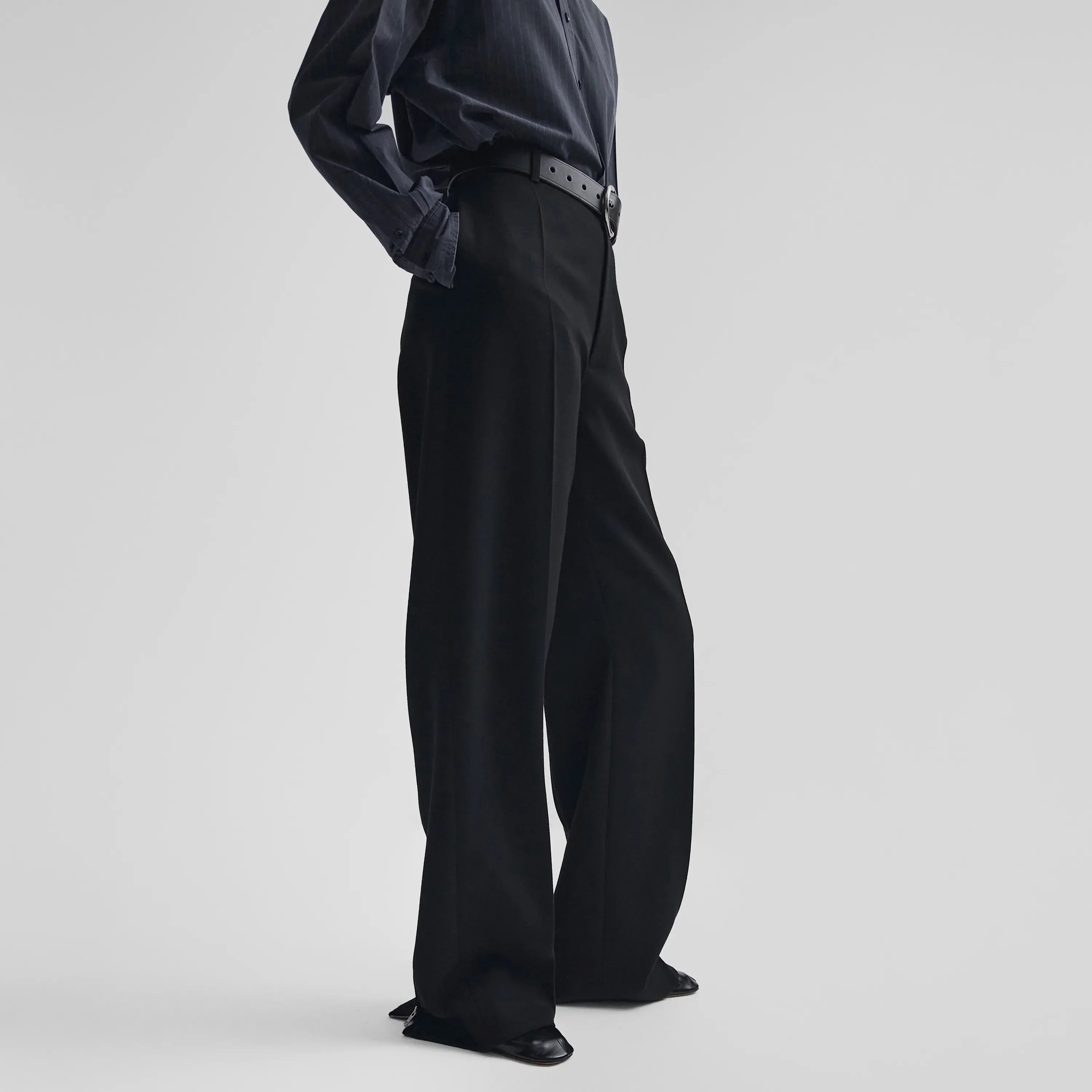 ZIP TROUSERS | black wool