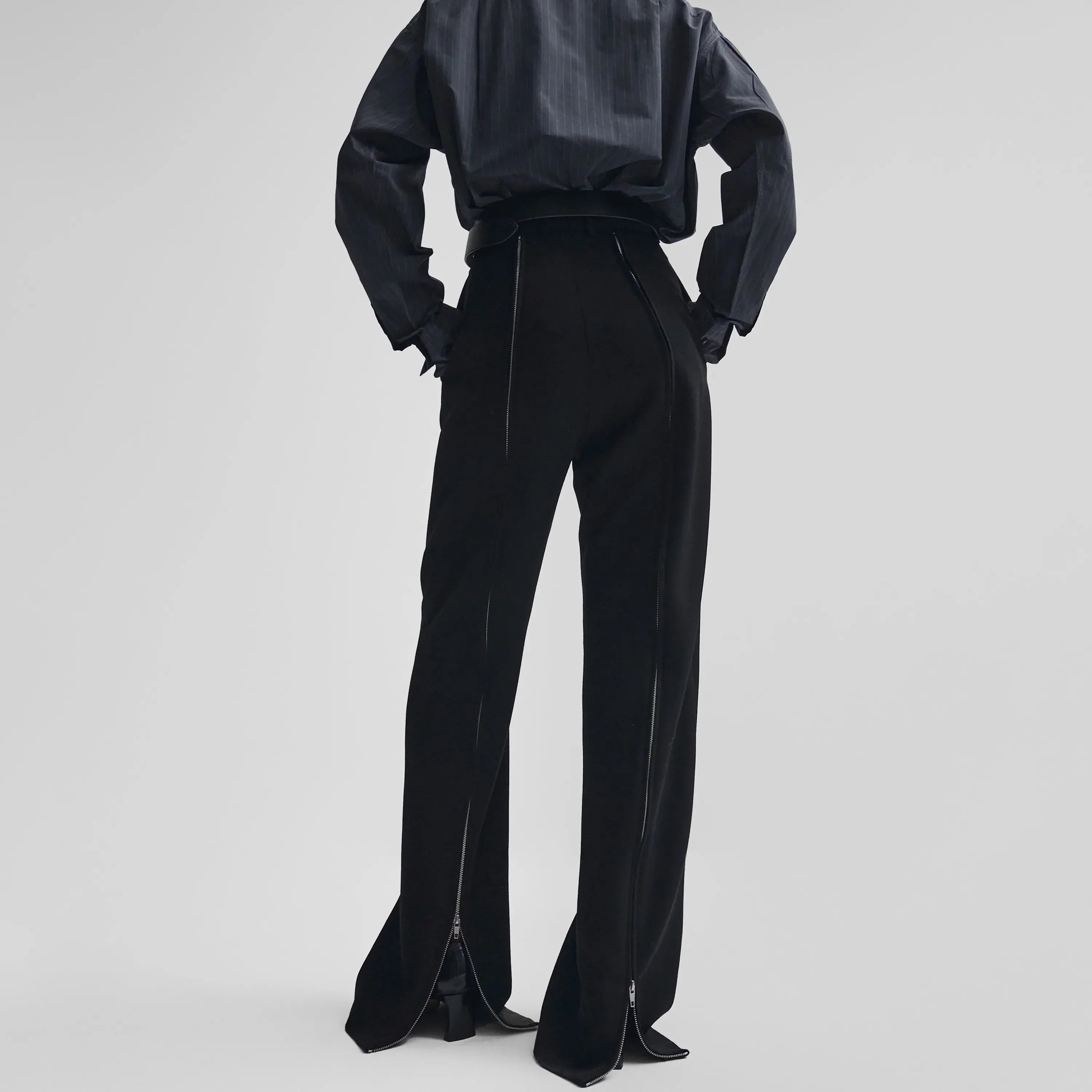 ZIP TROUSERS | black wool