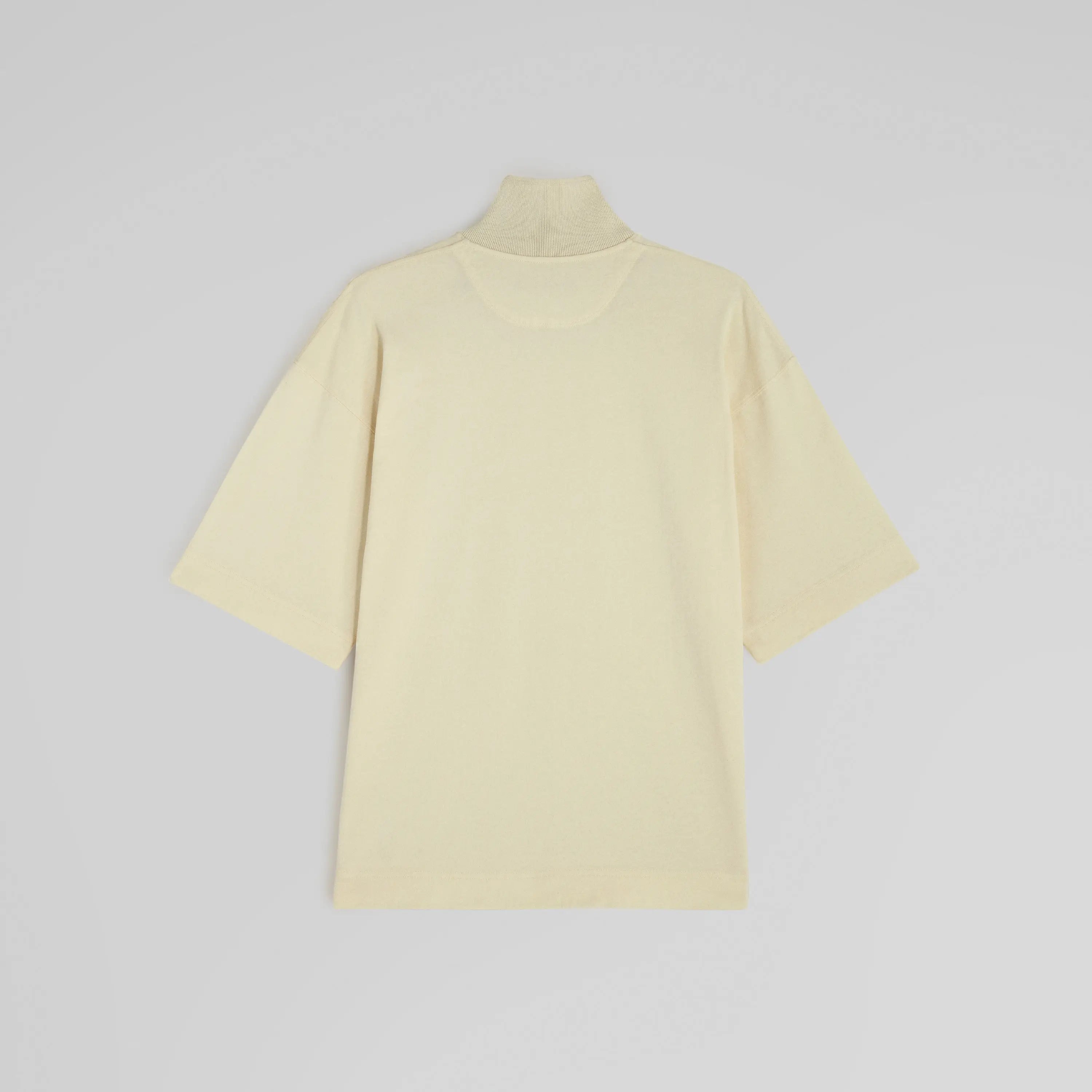 CUT COLLAR T-SHIRT | cream cotton