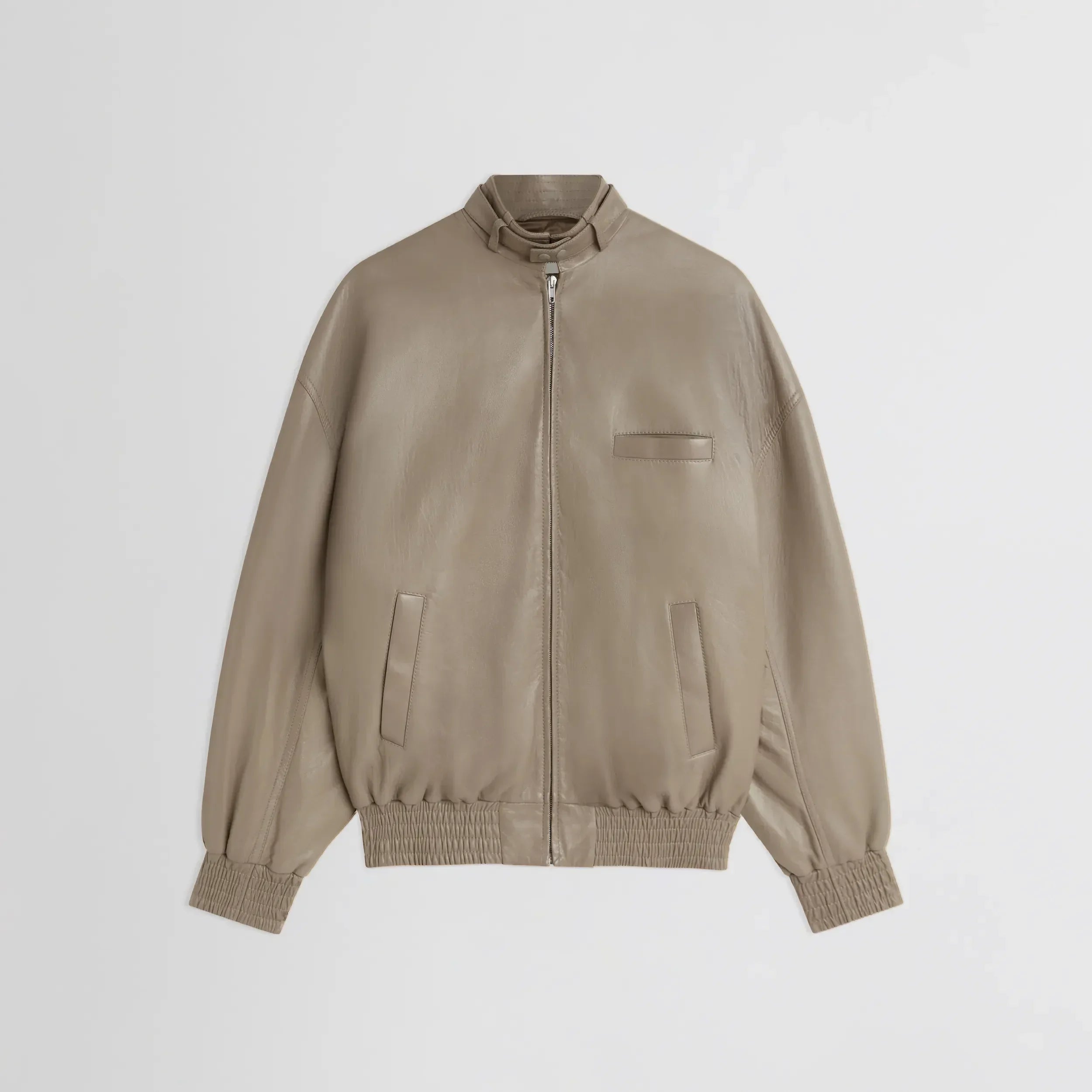JACKET WITH ATTACHABLE SCARF | mastic leather