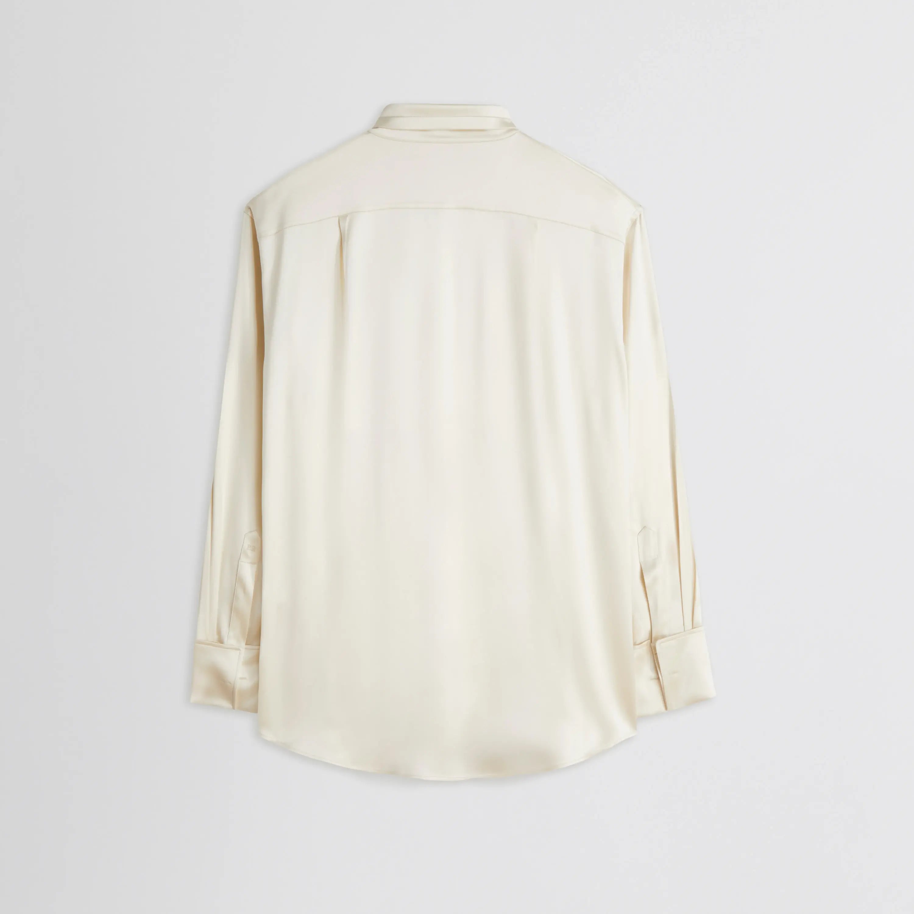 TIE NECK SHIRT | cream silk