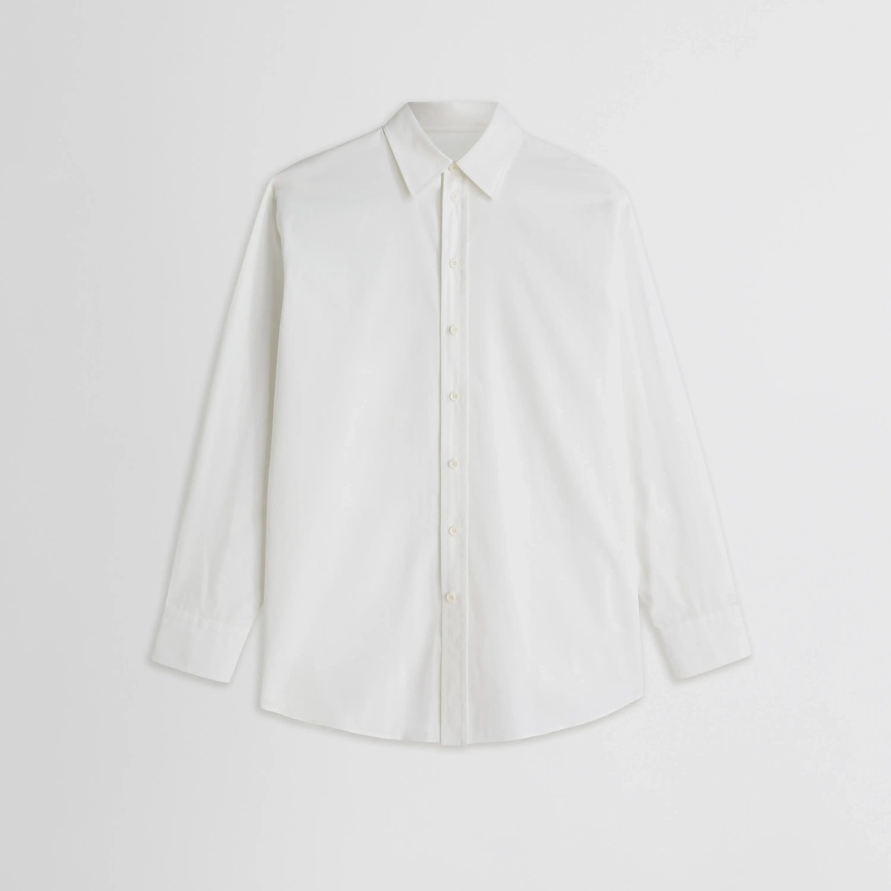 SHARP COLLAR SHIRT | white cotton