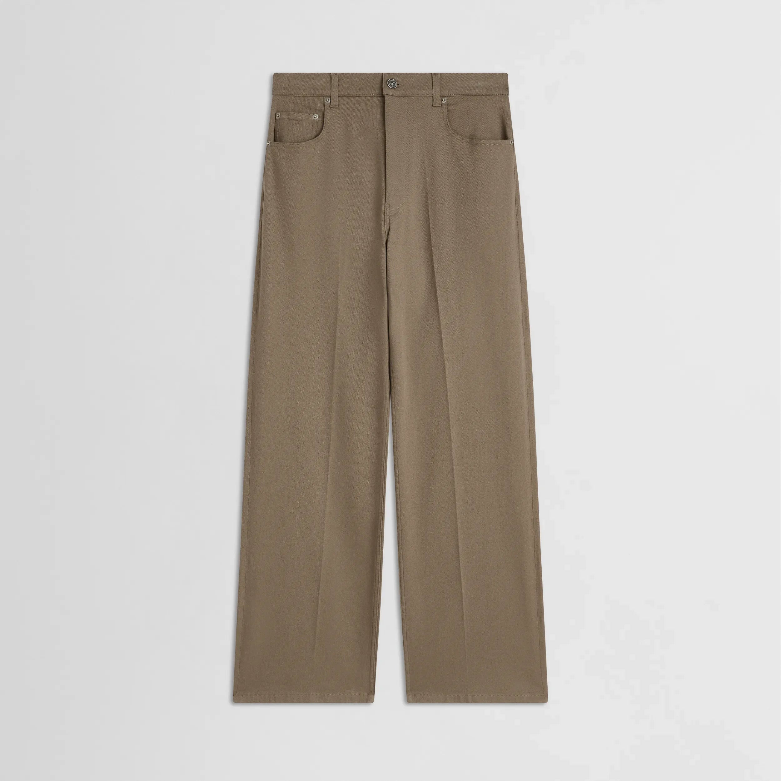 ZIP JEANS | warm khaki cotton
