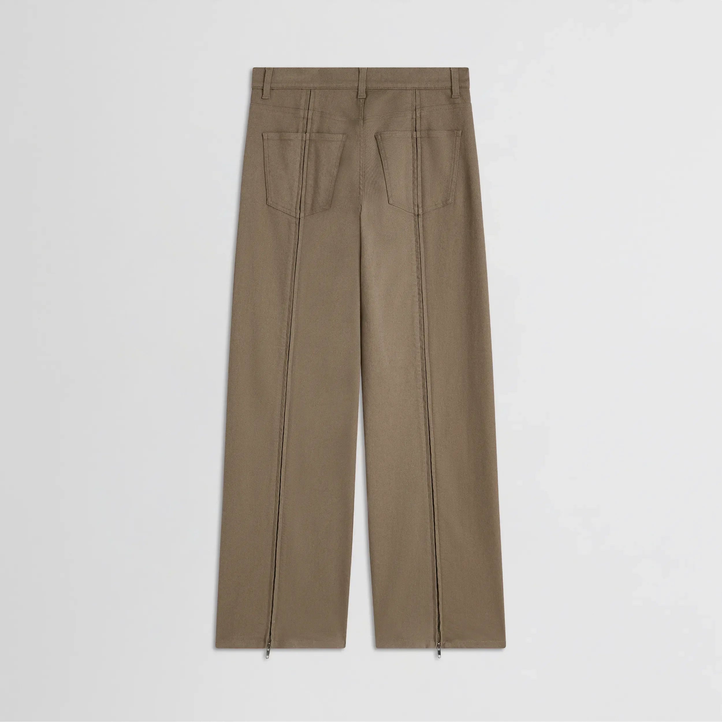 ZIP JEANS | warm khaki cotton