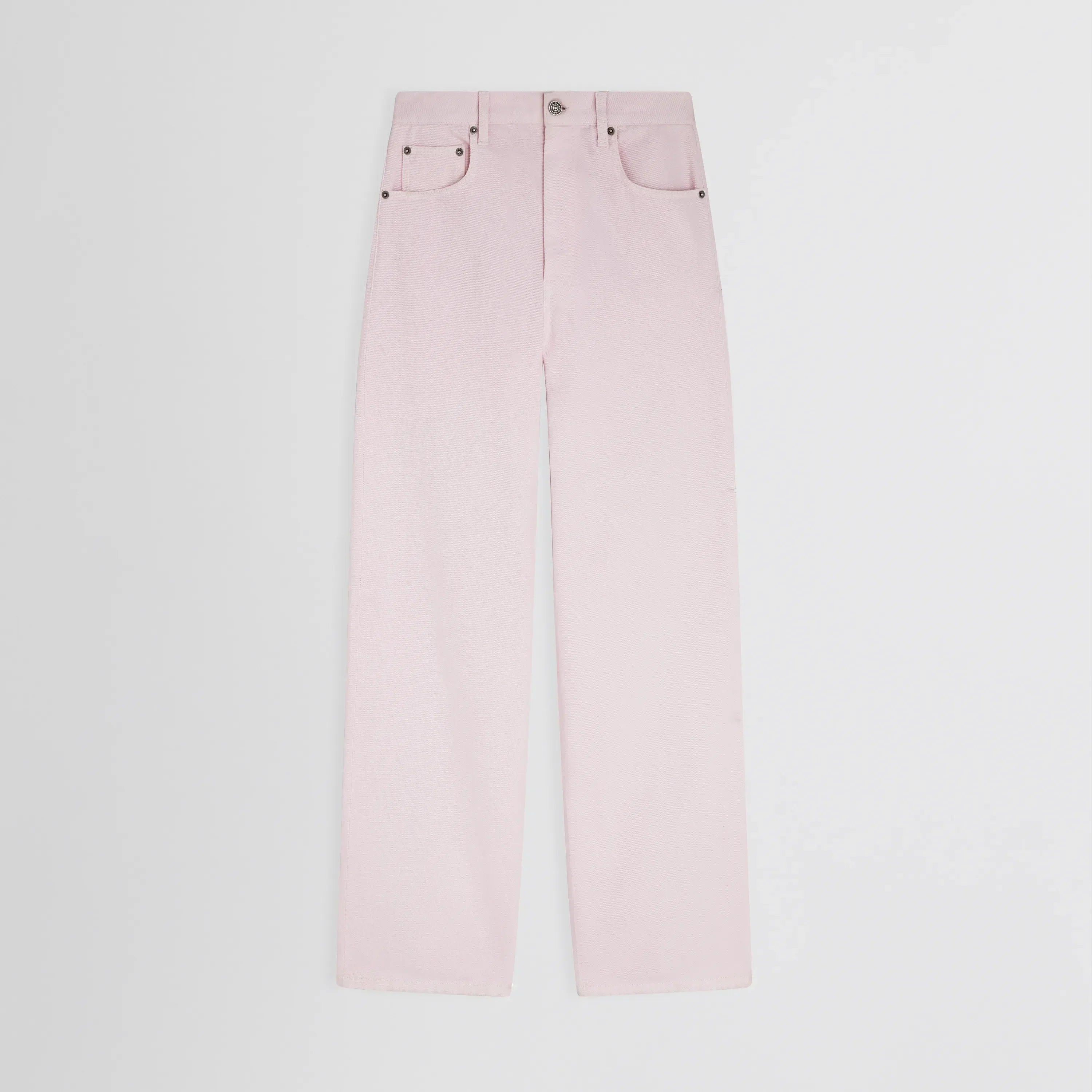 ZIP JEANS | pale pink cotton