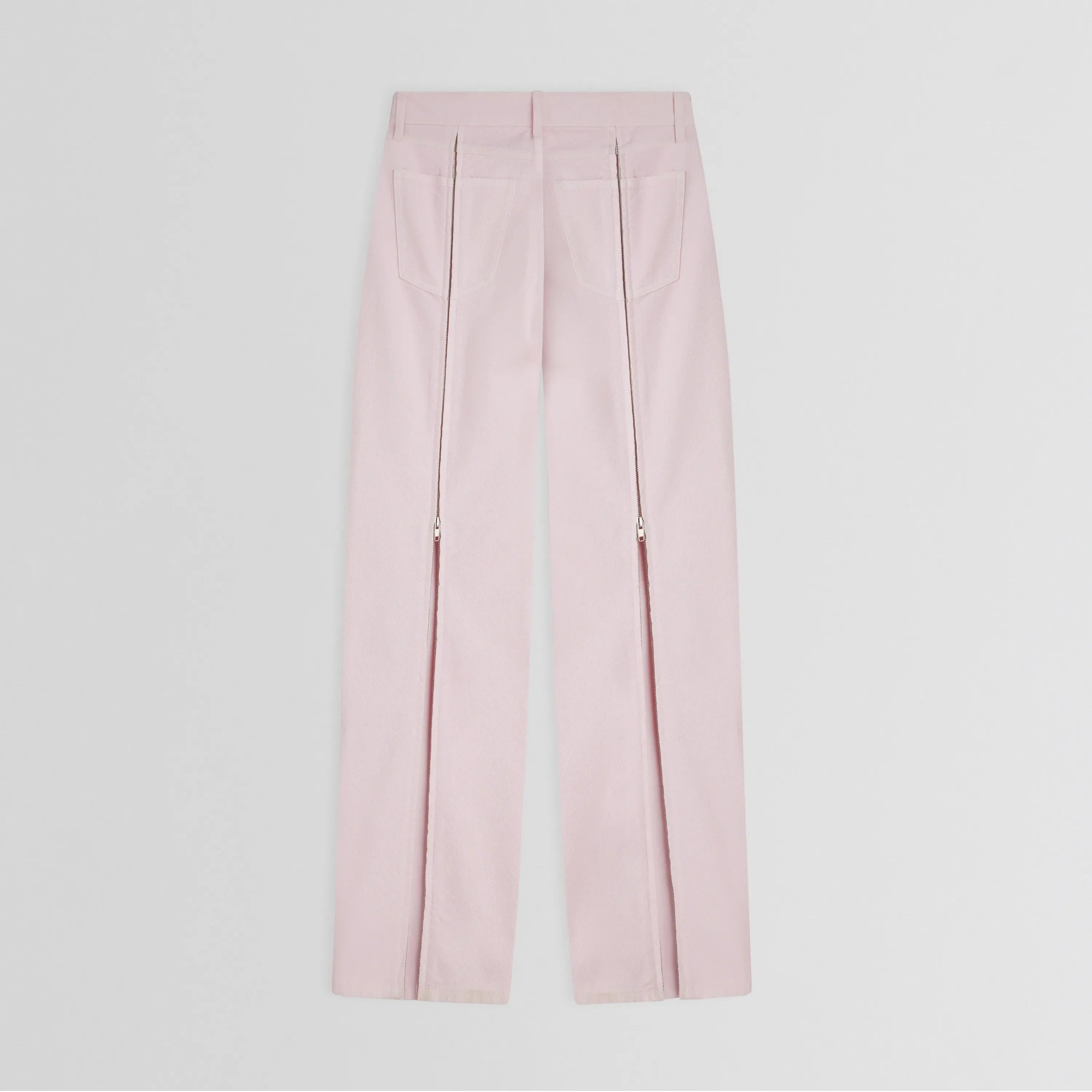 ZIP JEANS | pale pink cotton