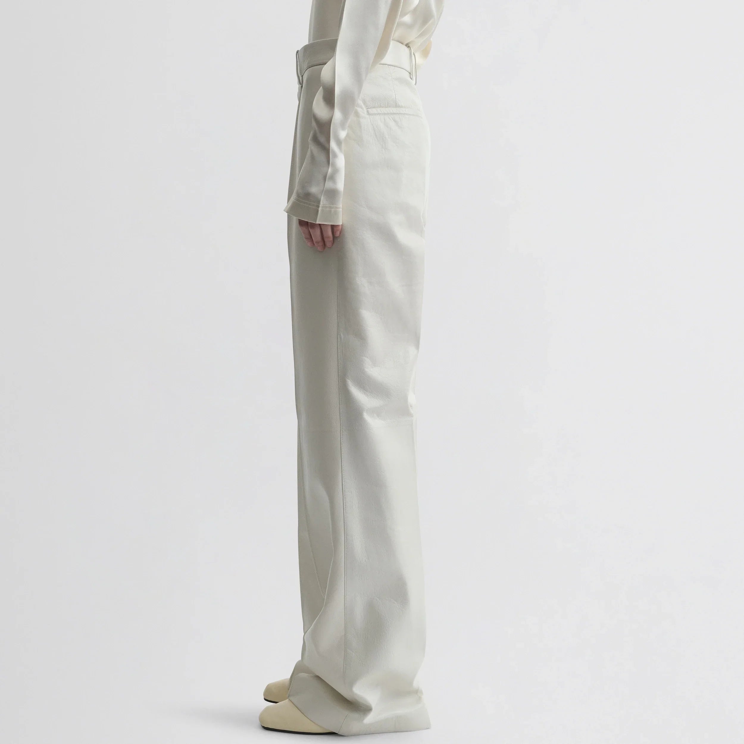 BOYISH TROUSERS | white leather