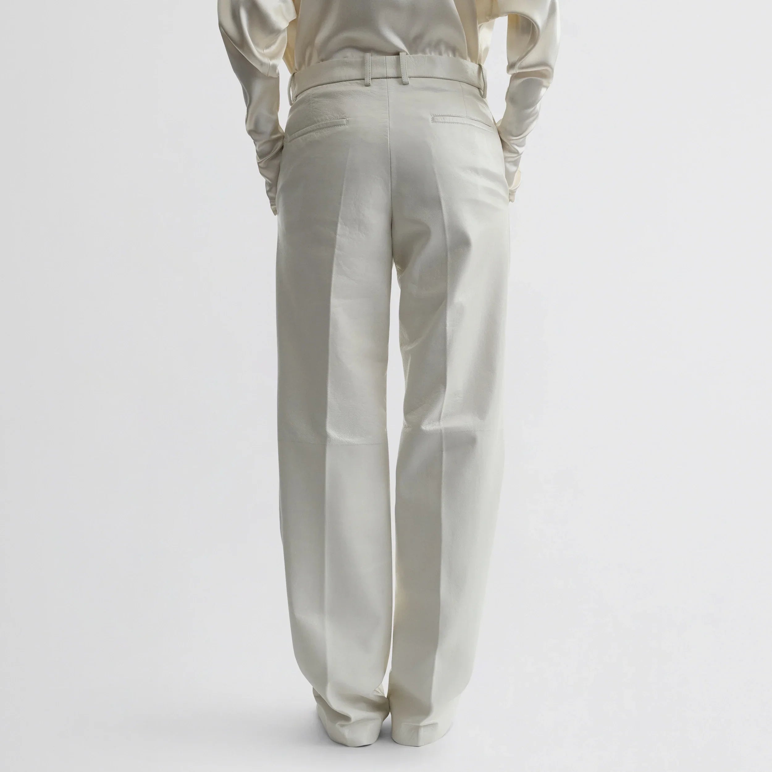 BOYISH TROUSERS | white leather