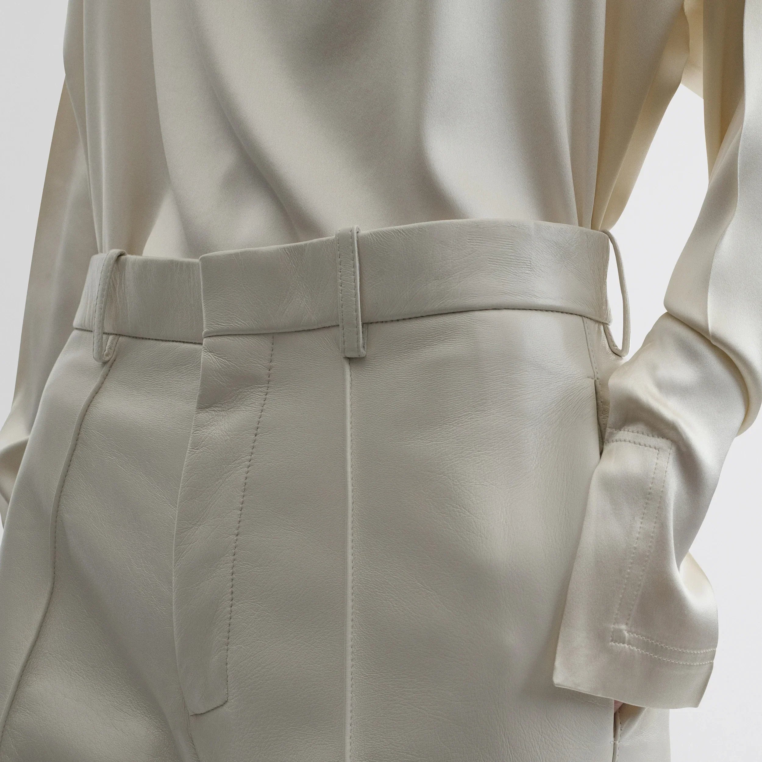BOYISH TROUSERS | white leather
