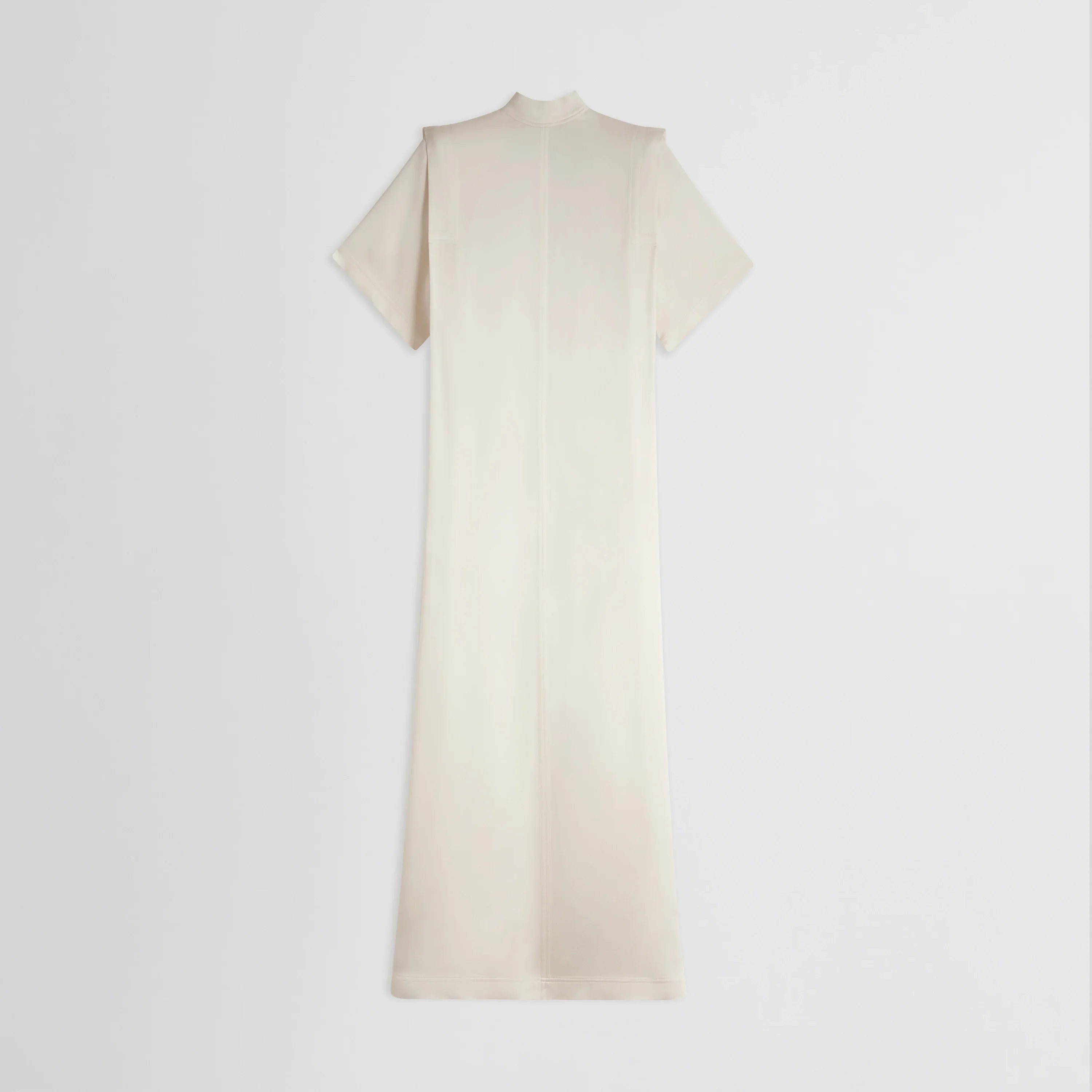 FOLDED SHOULDER DRESS | vanilla satin back crepe