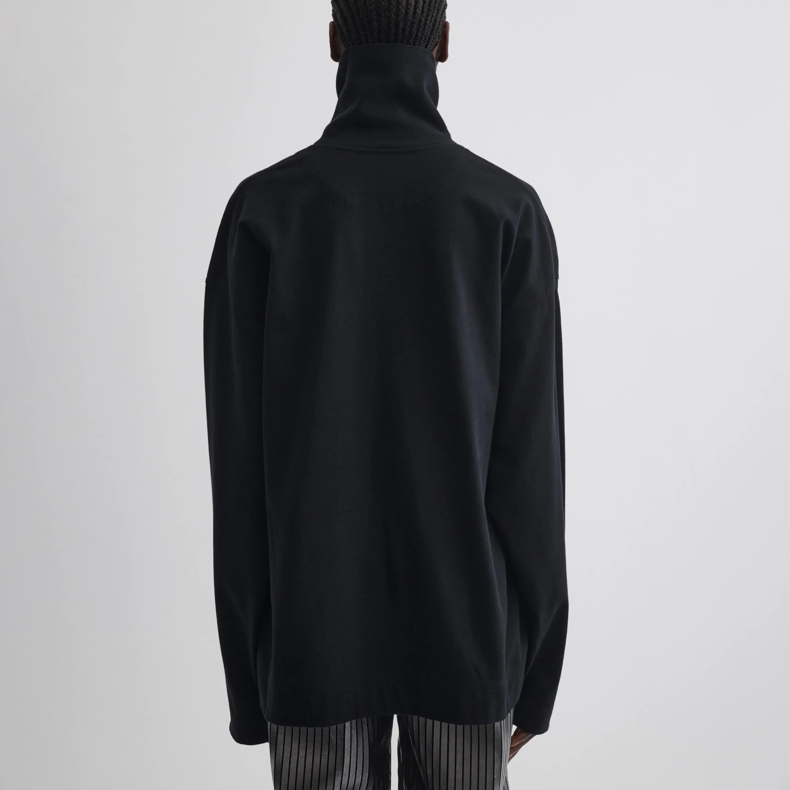RELAXED LONG SLEEVE JERSEY | black cotton jersey