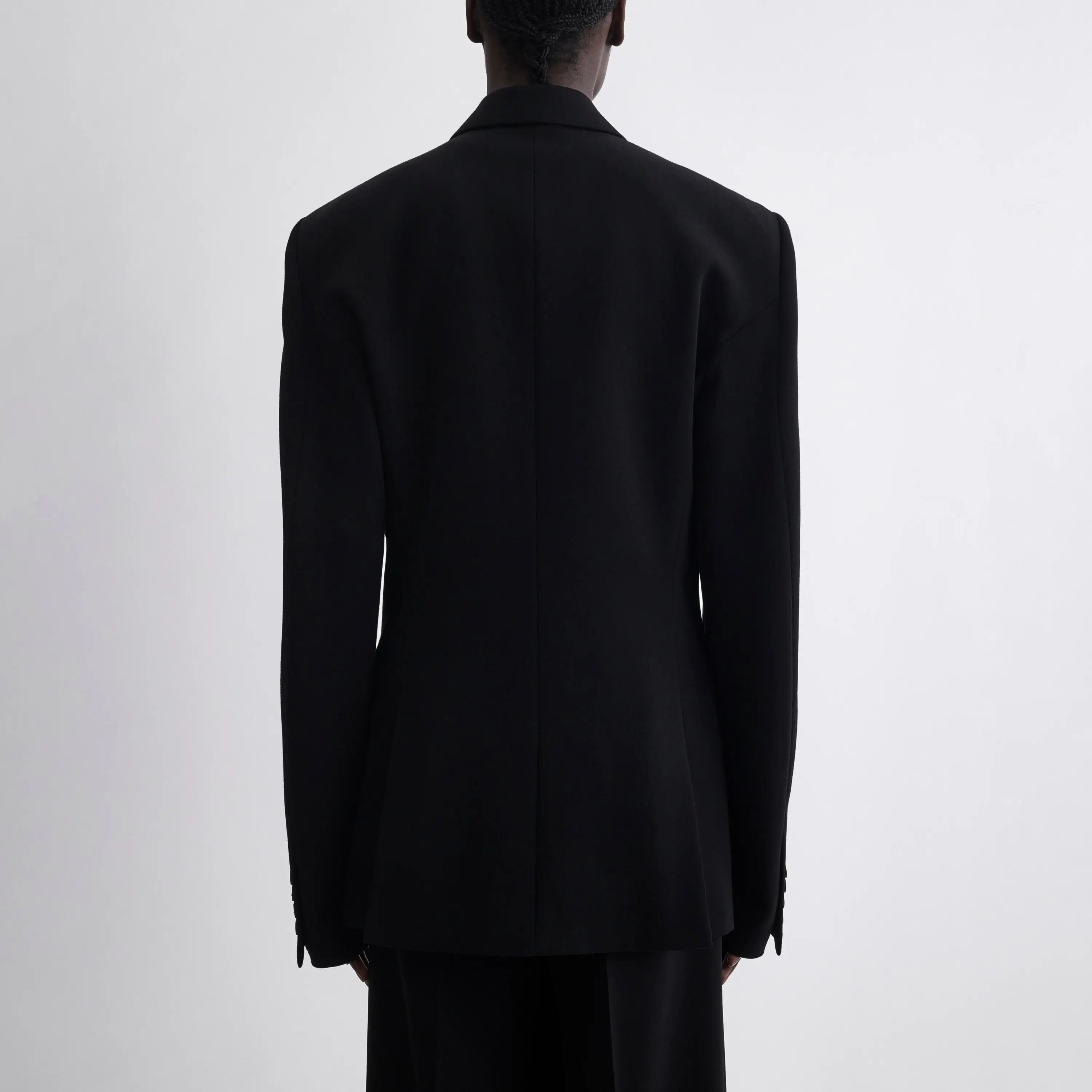 SINGLE BREASTED JACKET | black wool