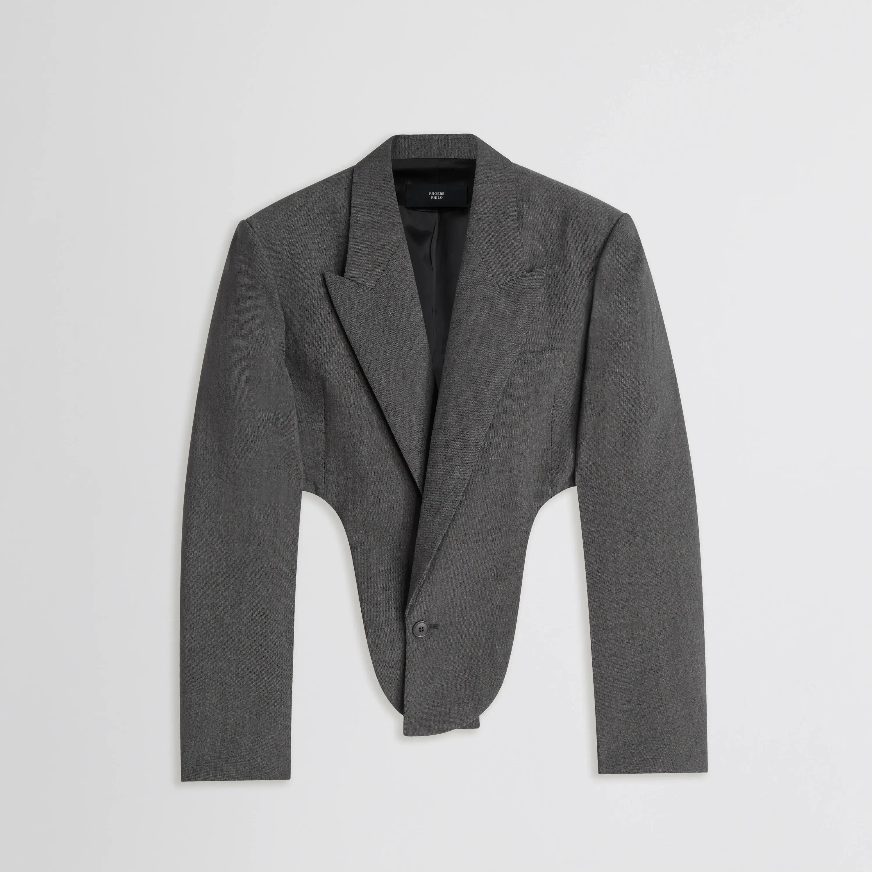 TUCKED TAILORED JACKET | dark taupe wool
