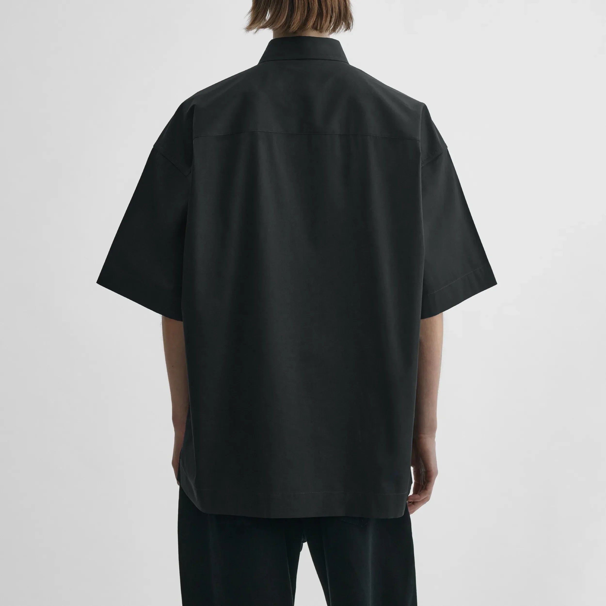 SHORT SLEEVE SHIRT | black cotton