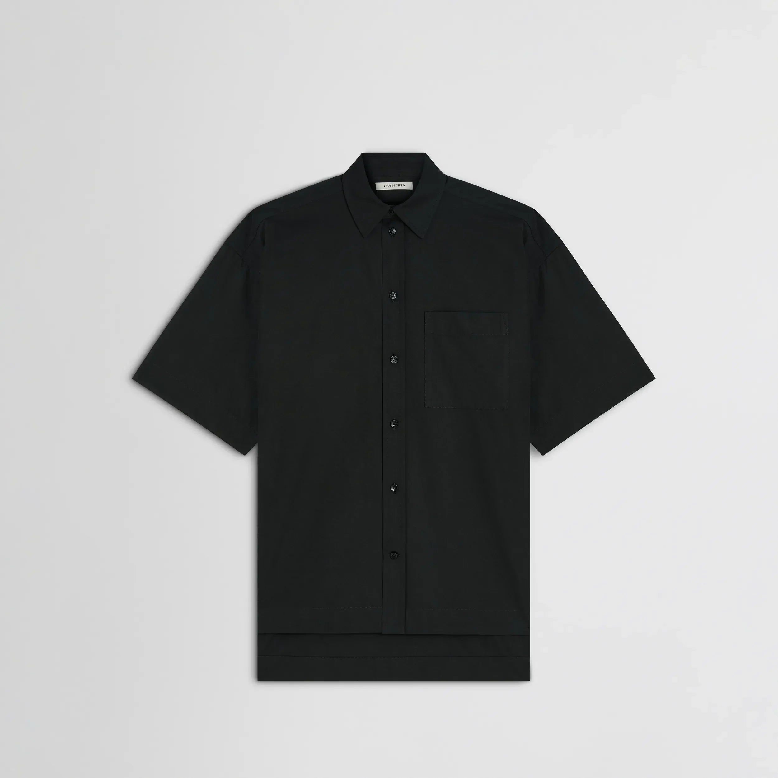 SHORT SLEEVE SHIRT | black cotton