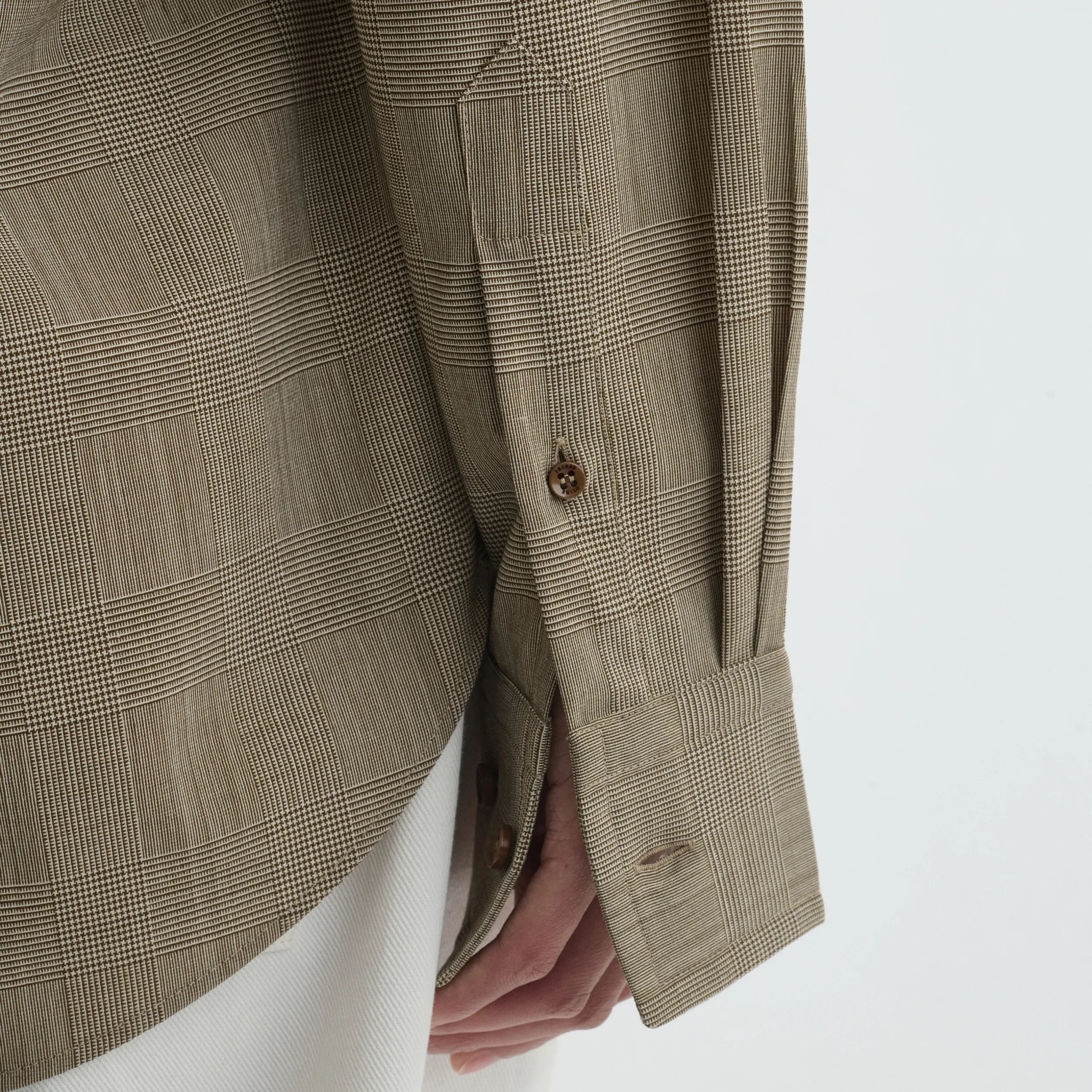 CLASSIC SHIRT | brown-beige wool