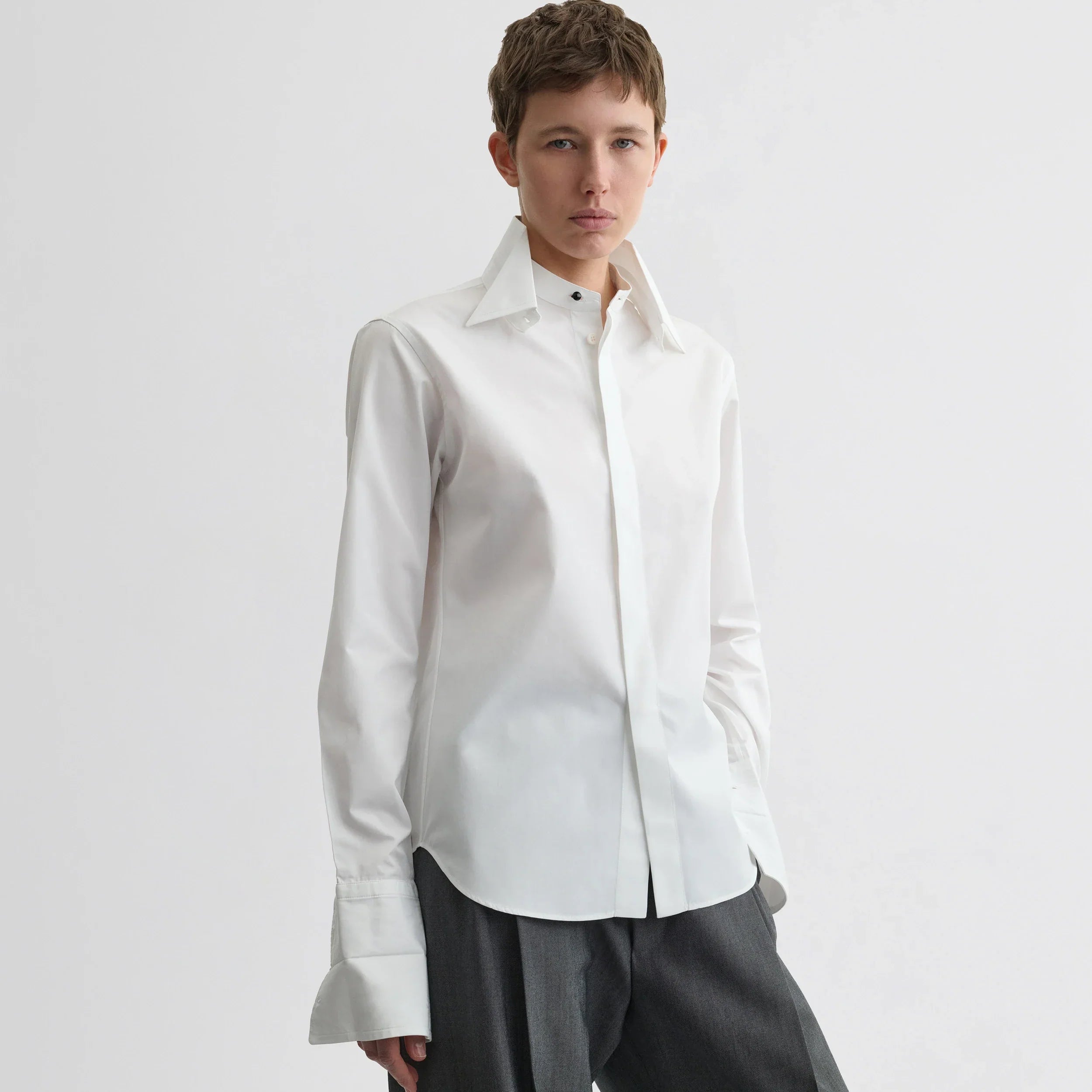 TUXEDO SHIRT | white cotton