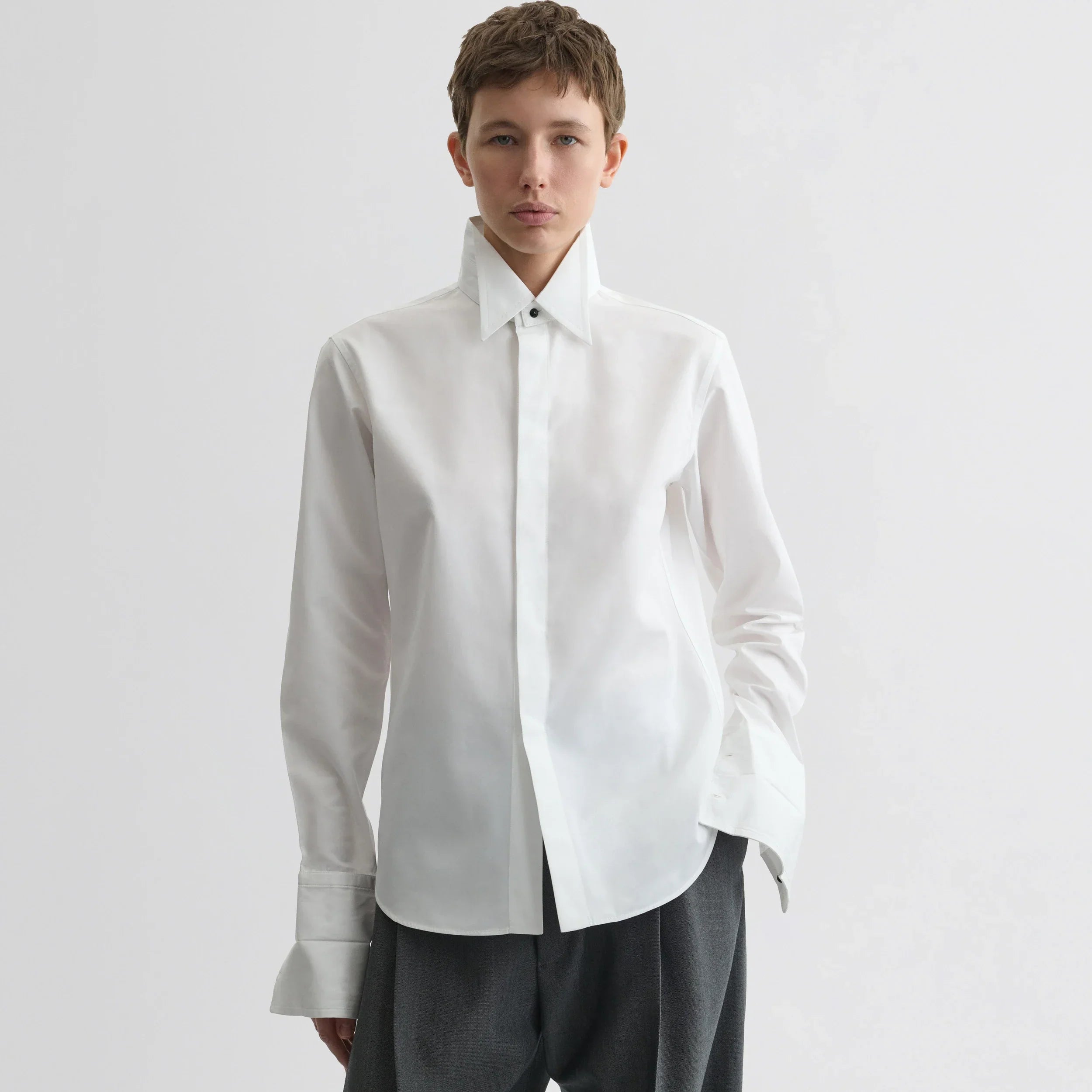 TUXEDO SHIRT | white cotton