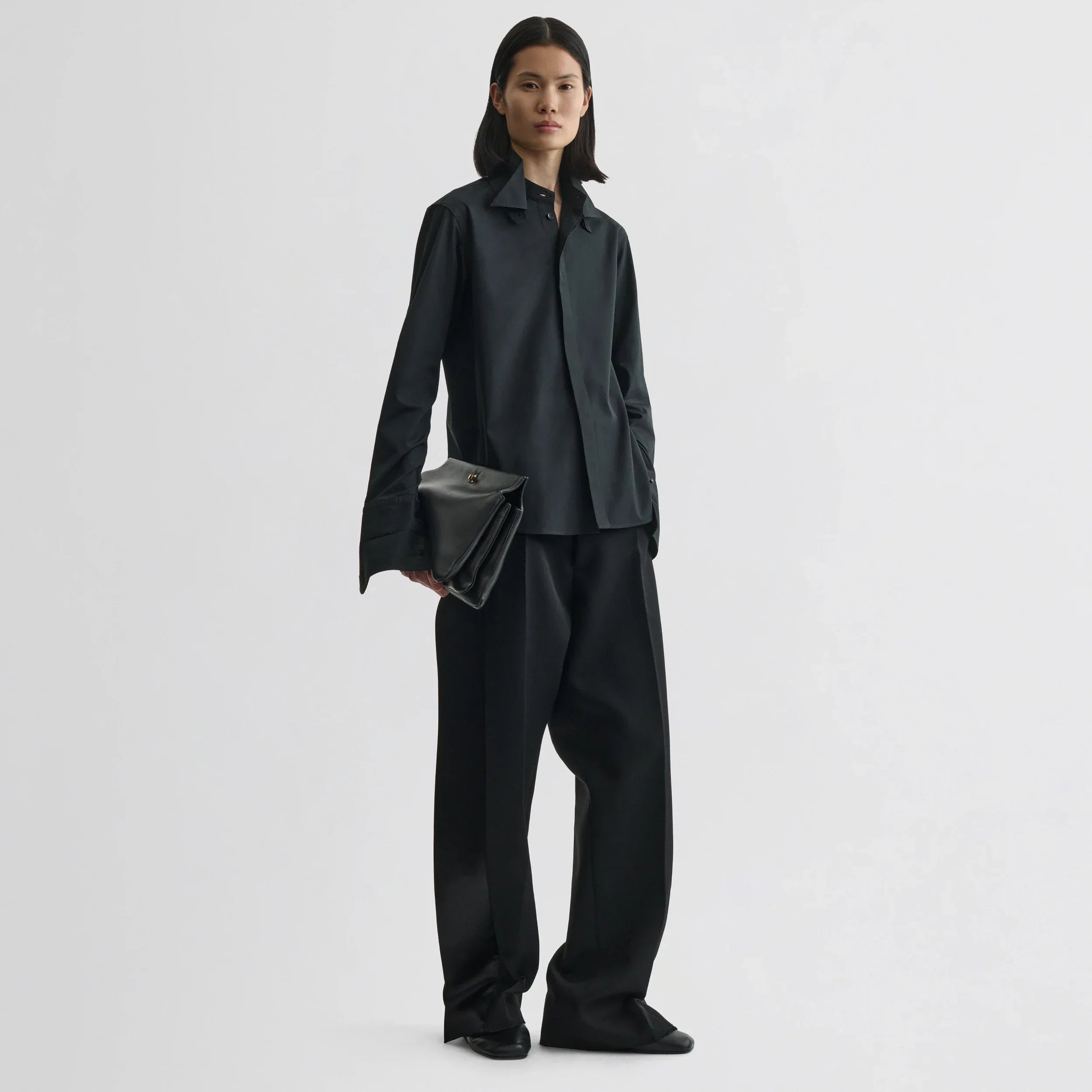TUXEDO SHIRT | black cotton