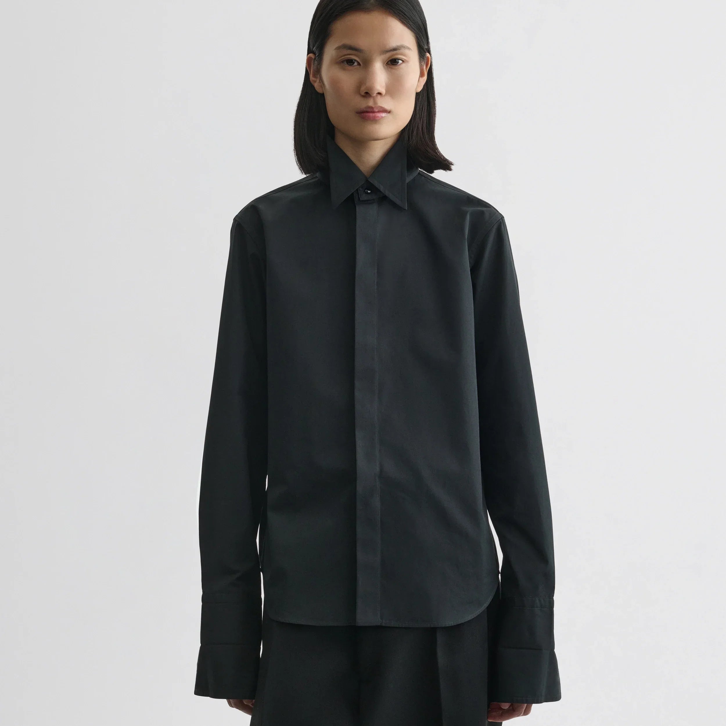 TUXEDO SHIRT | black cotton