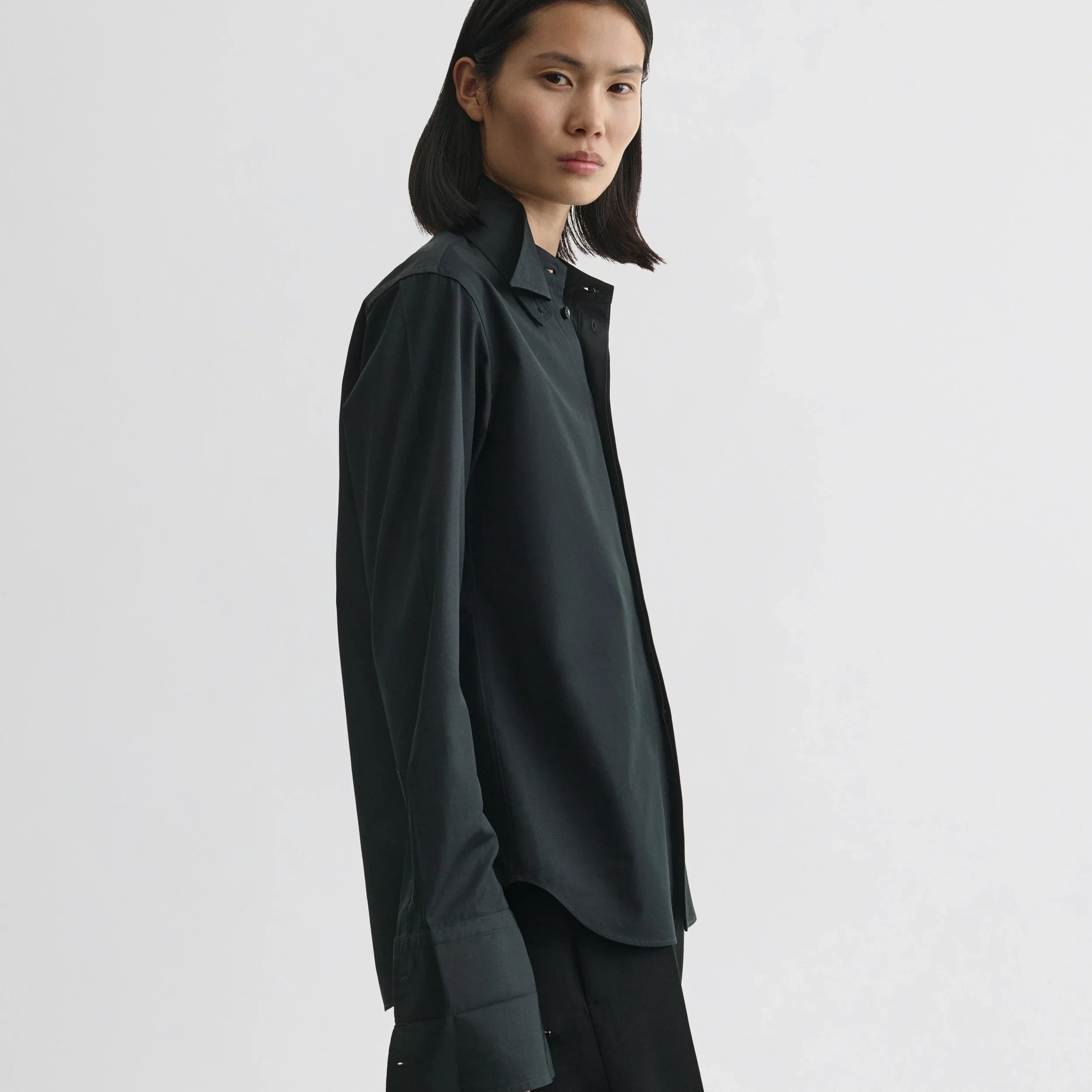 TUXEDO SHIRT | black cotton