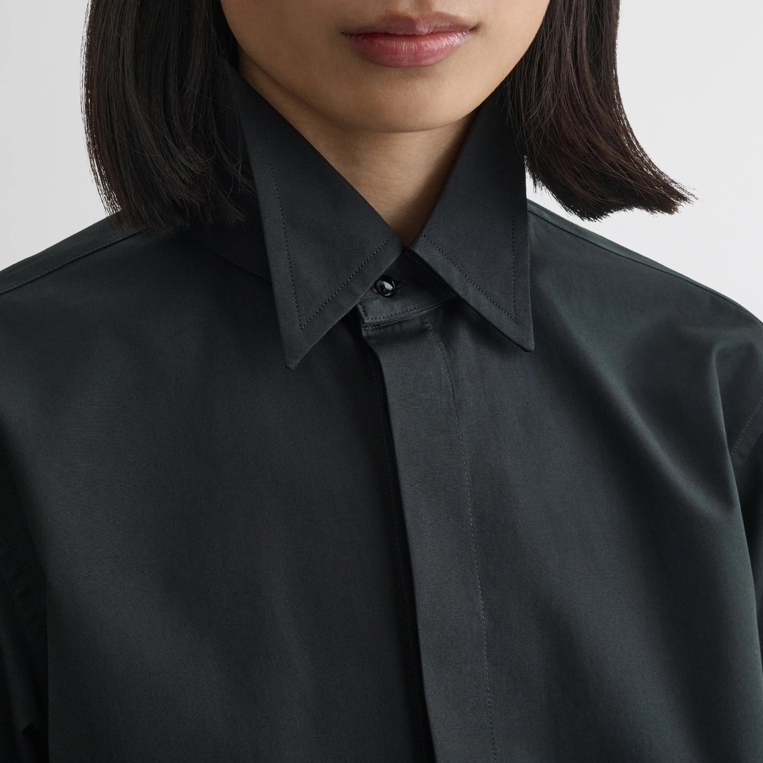 TUXEDO SHIRT | black cotton