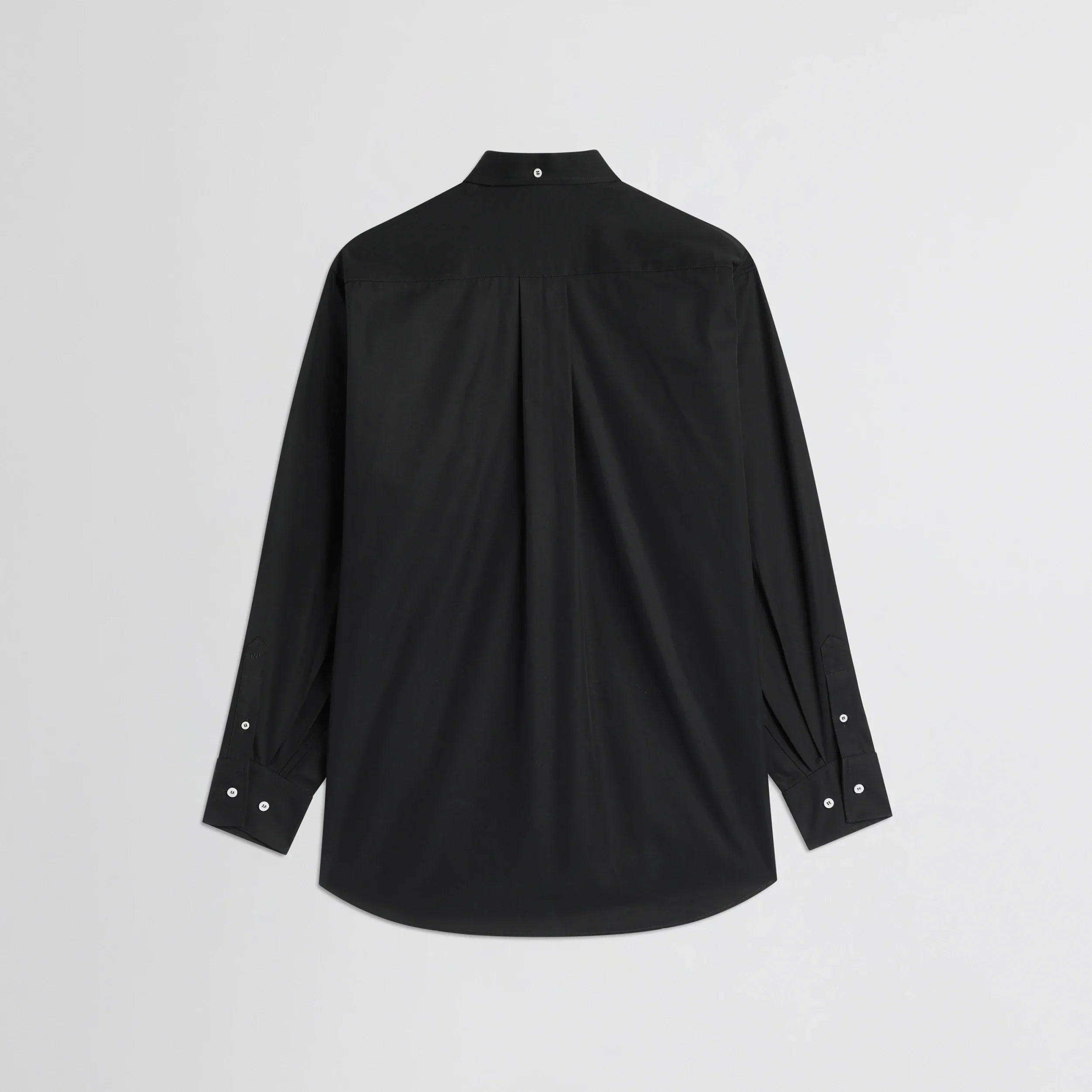 BUTTON COLLAR SHIRT | black cotton