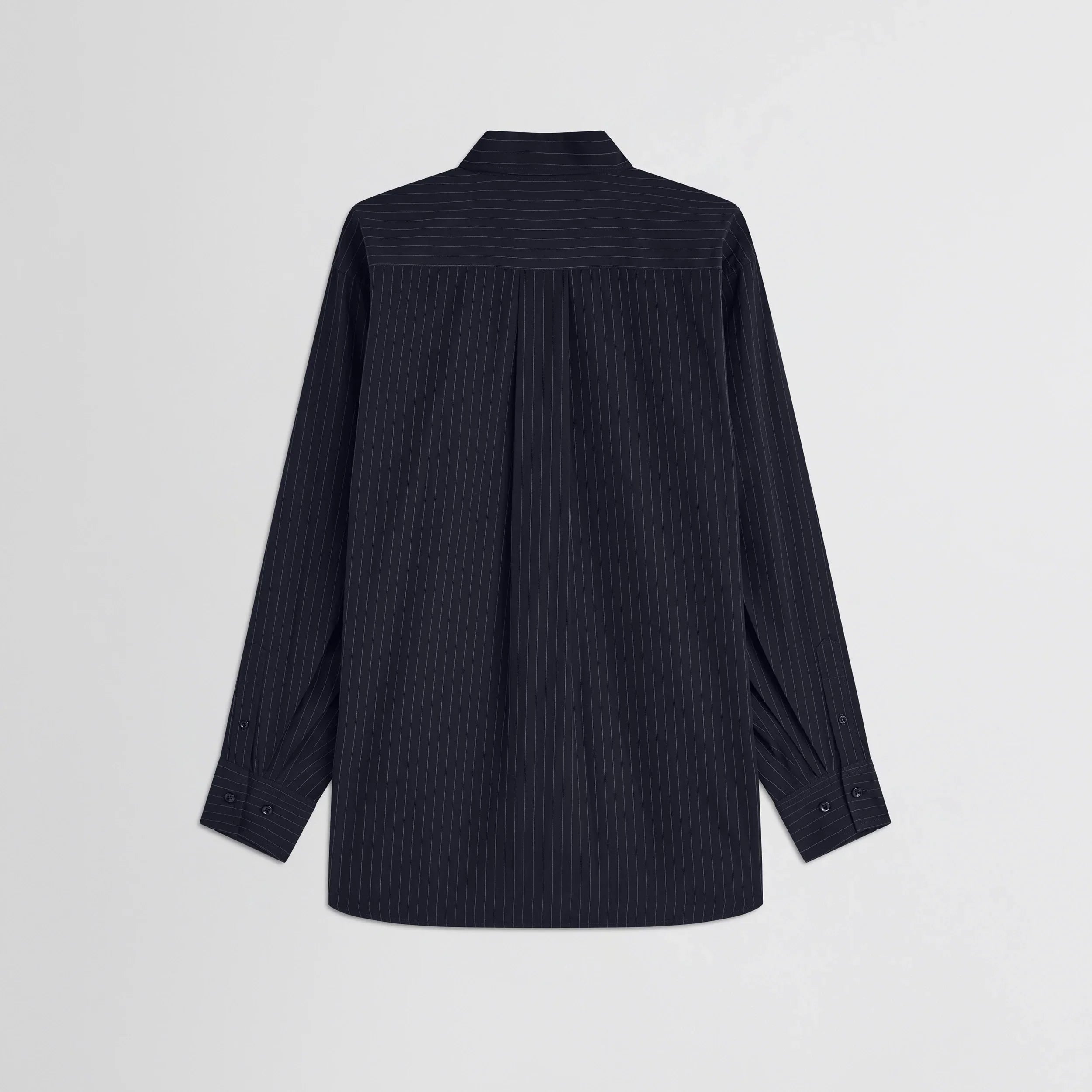 BUTTON COLLAR SHIRT | midnight pinstripe cotton