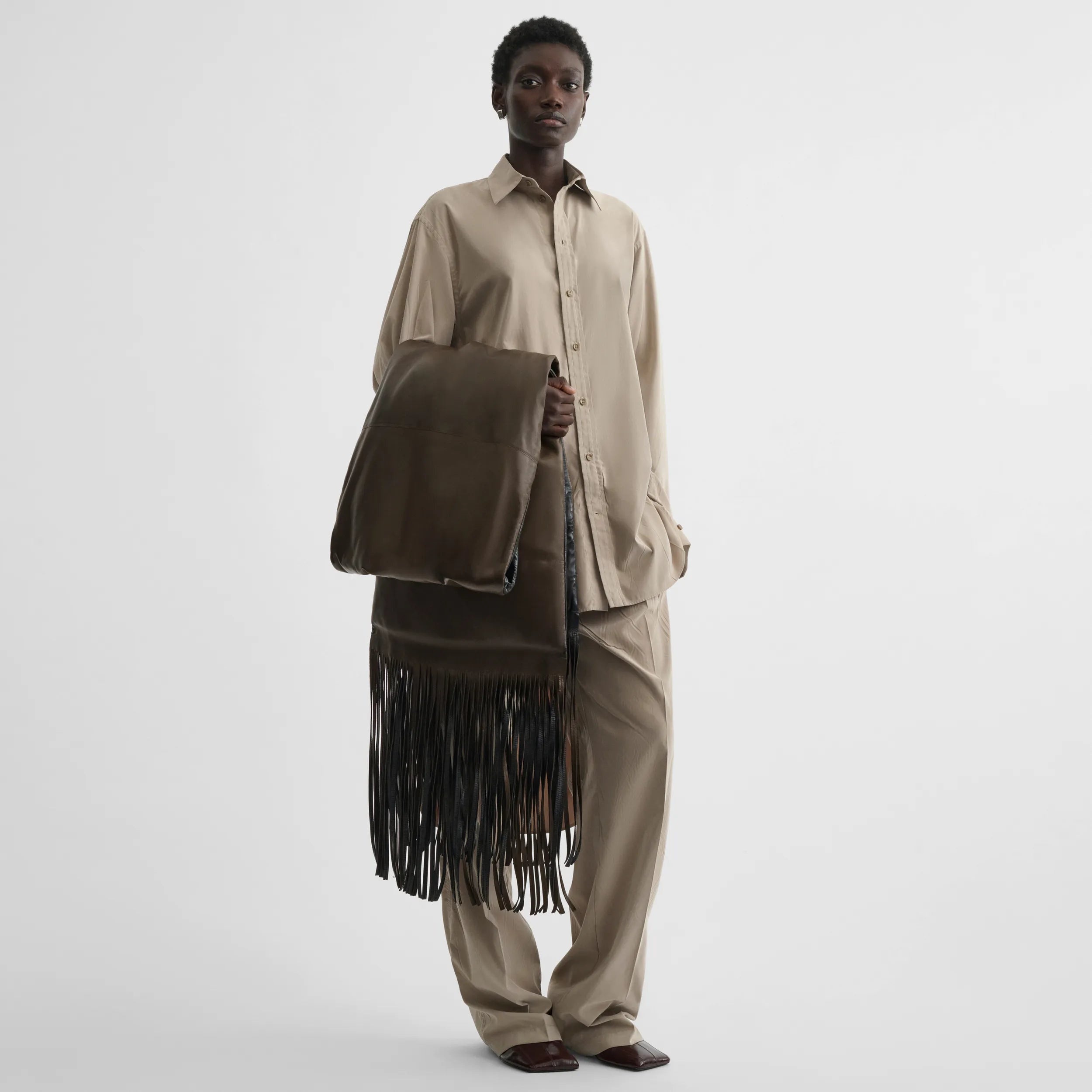 ELONGATED SHIRT | trench poly-twill