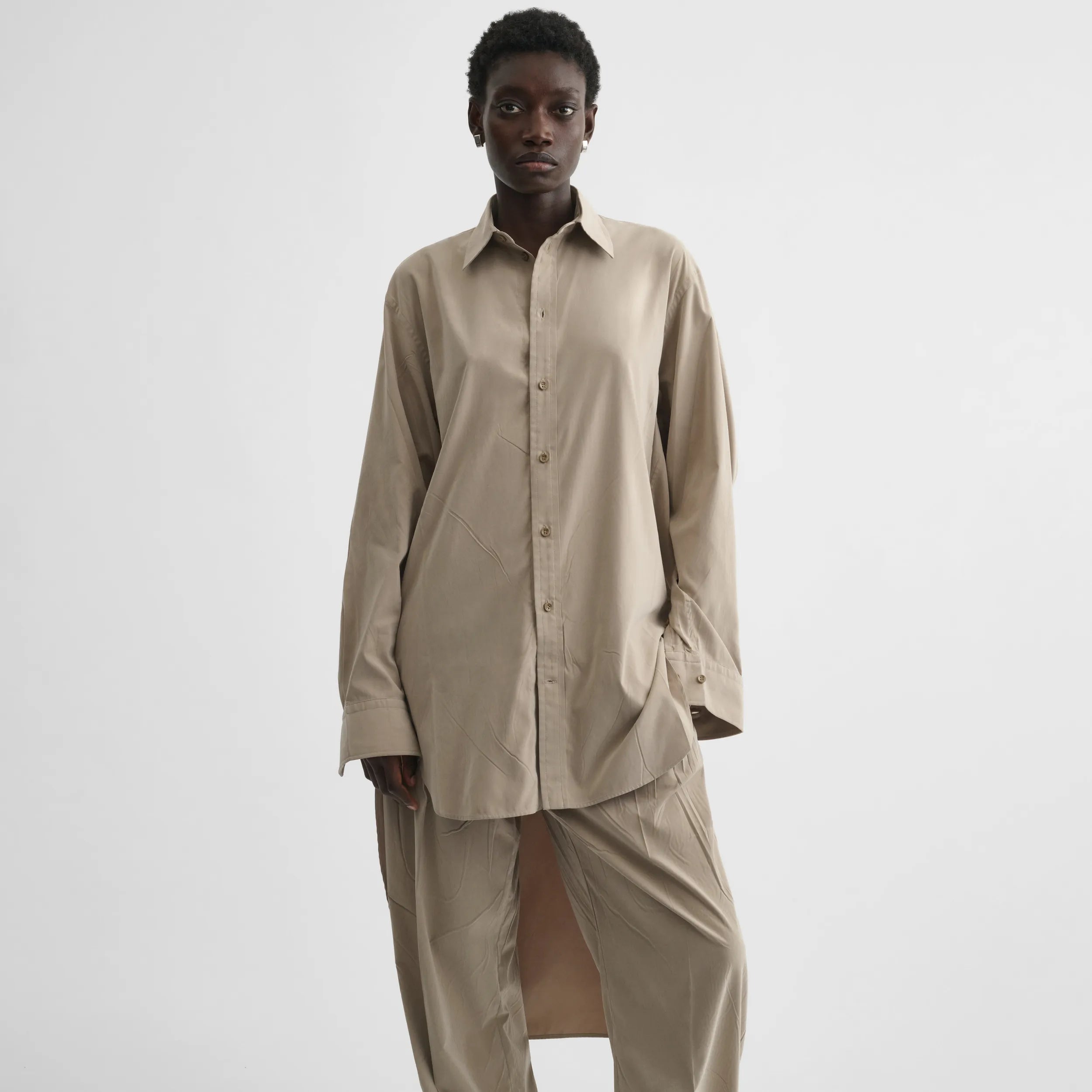 ELONGATED SHIRT | trench poly-twill