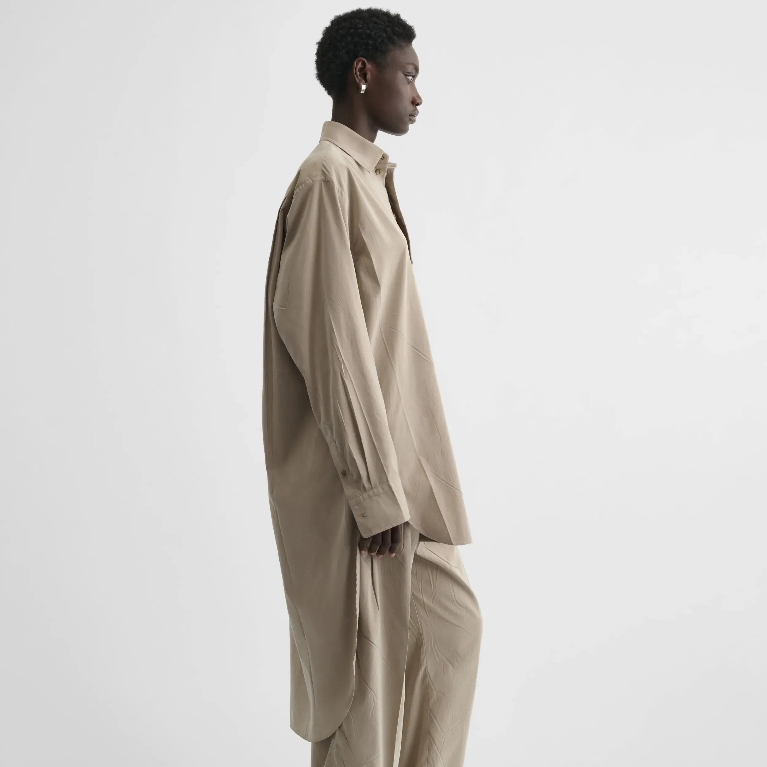 ELONGATED SHIRT | trench poly-twill