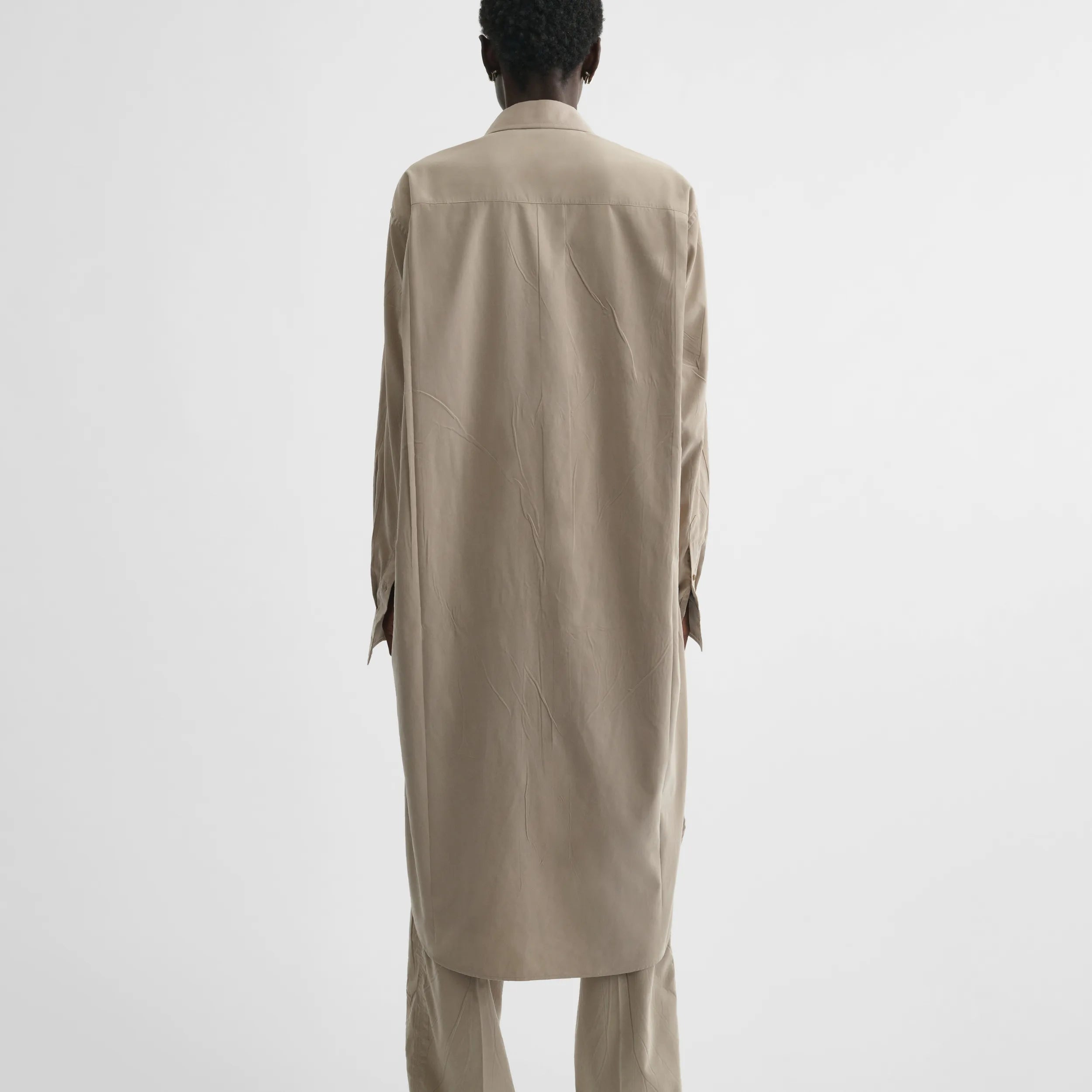 ELONGATED SHIRT | trench poly-twill